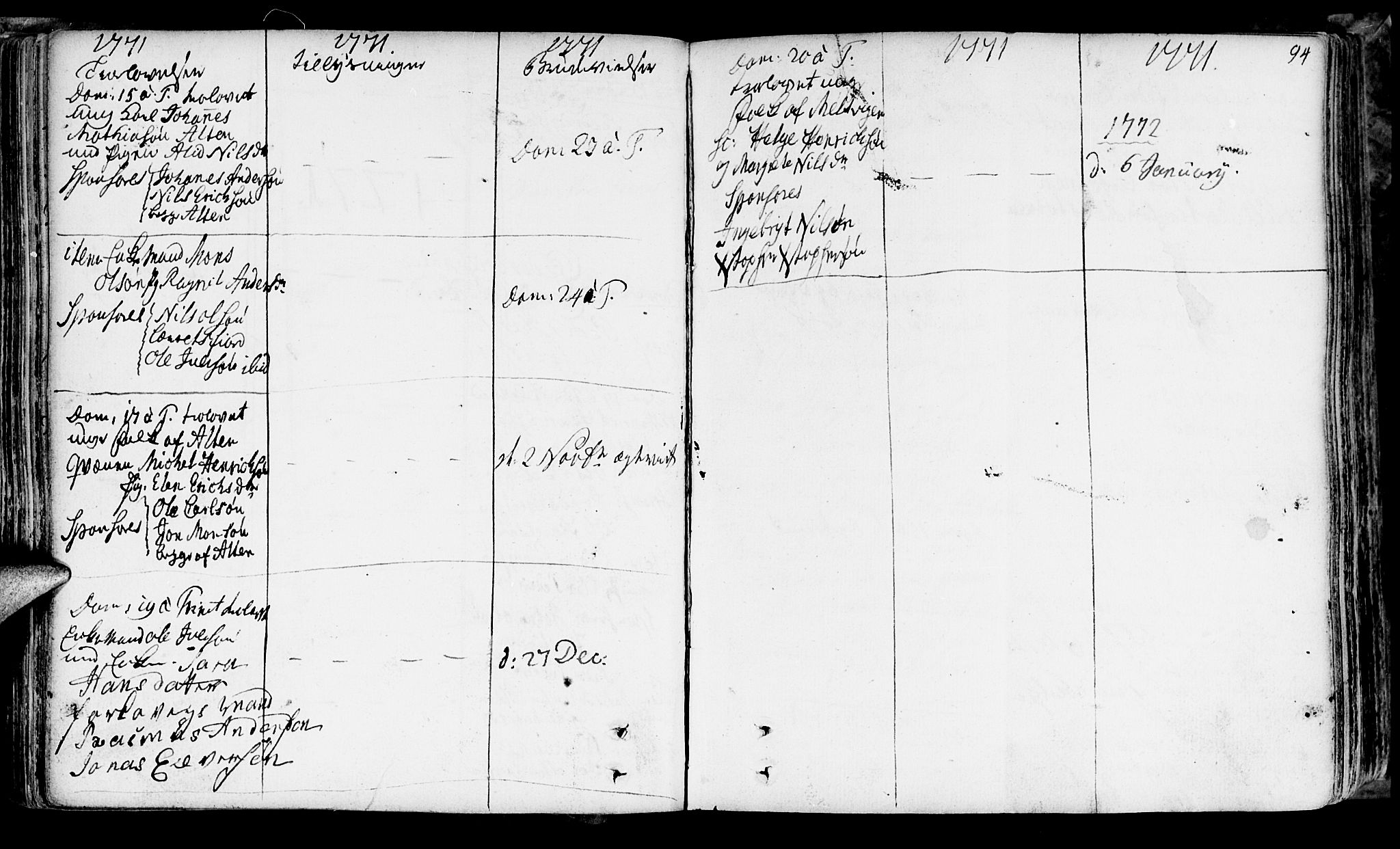 Talvik sokneprestkontor, SATØ/S-1337/H/Ha/L0004kirke: Parish register (official) no. 4, 1752-1772, p. 94
