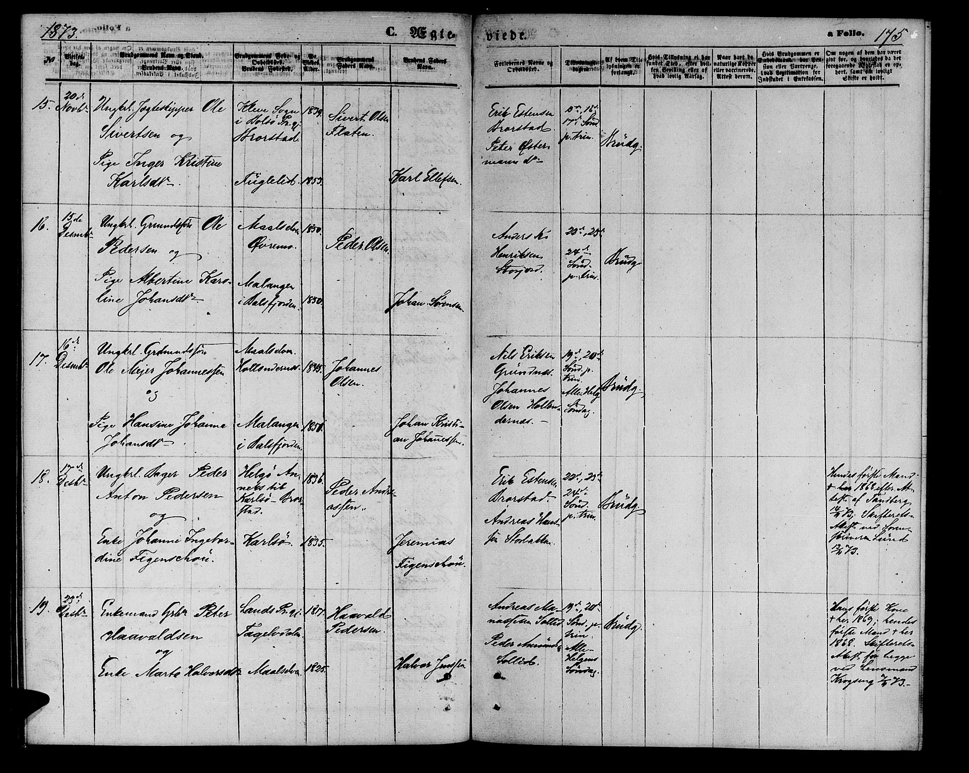 Målselv sokneprestembete, SATØ/S-1311/G/Ga/Gab/L0002klokker: Parish register (copy) no. 2, 1865-1873, p. 175