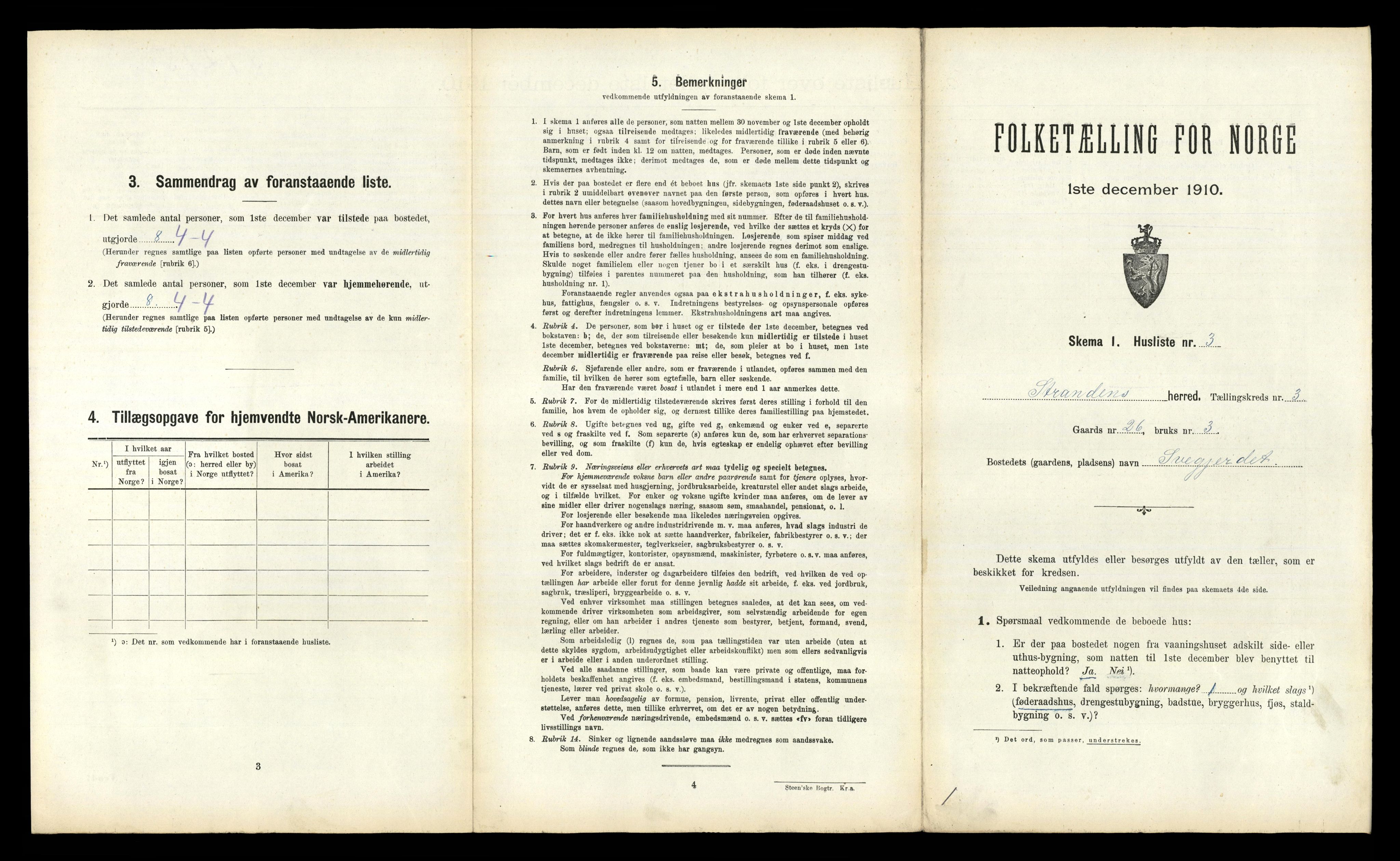 RA, 1910 census for Stranda, 1910, p. 198