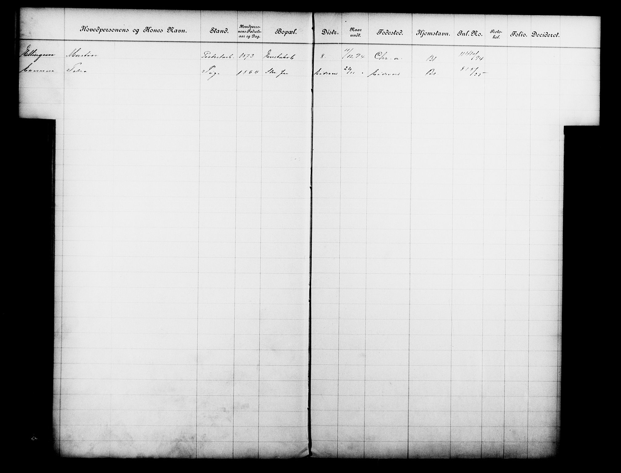 Fattigvesenet, OBA/A-20045/Fb/L0014: Hjemstavnsregister, 1894, p. 39