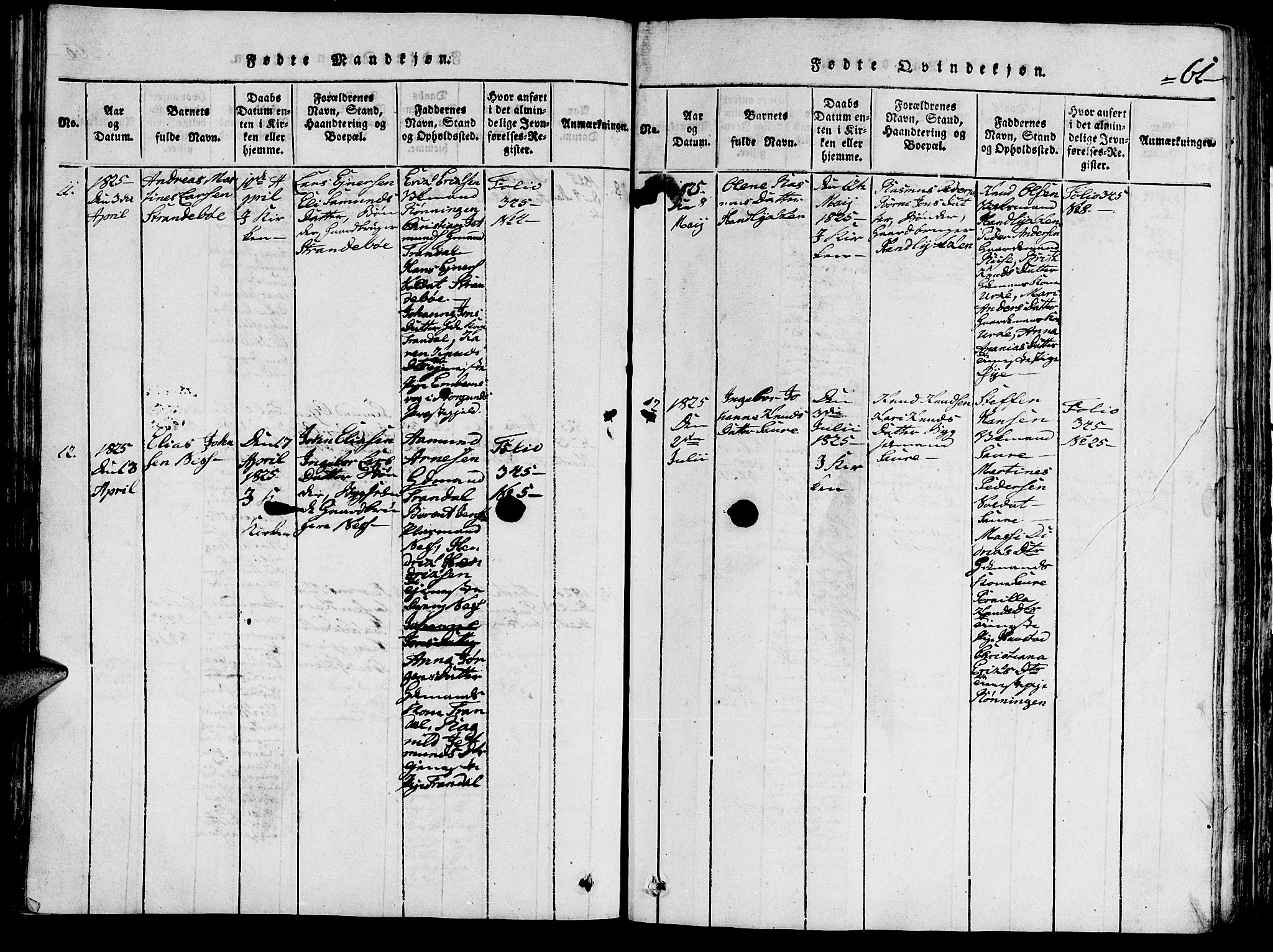 Ministerialprotokoller, klokkerbøker og fødselsregistre - Møre og Romsdal, AV/SAT-A-1454/515/L0207: Parish register (official) no. 515A03, 1819-1829, p. 61