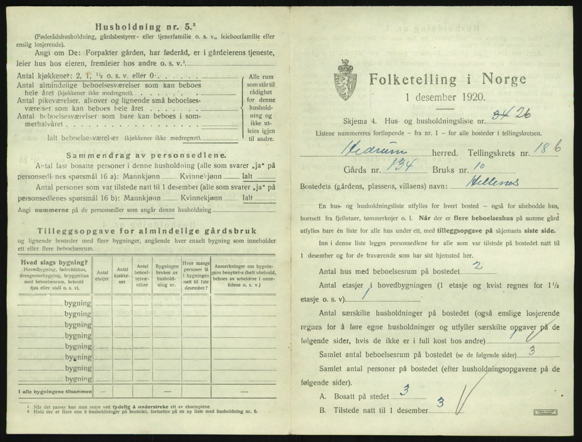 SAKO, 1920 census for Hedrum, 1920, p. 1659