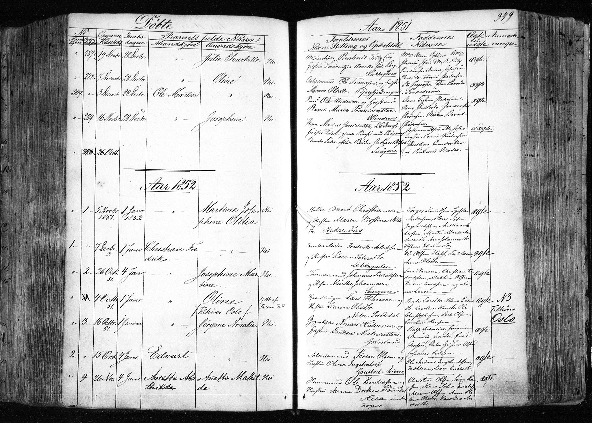 Aker prestekontor kirkebøker, SAO/A-10861/F/L0019: Parish register (official) no. 19, 1842-1852, p. 349