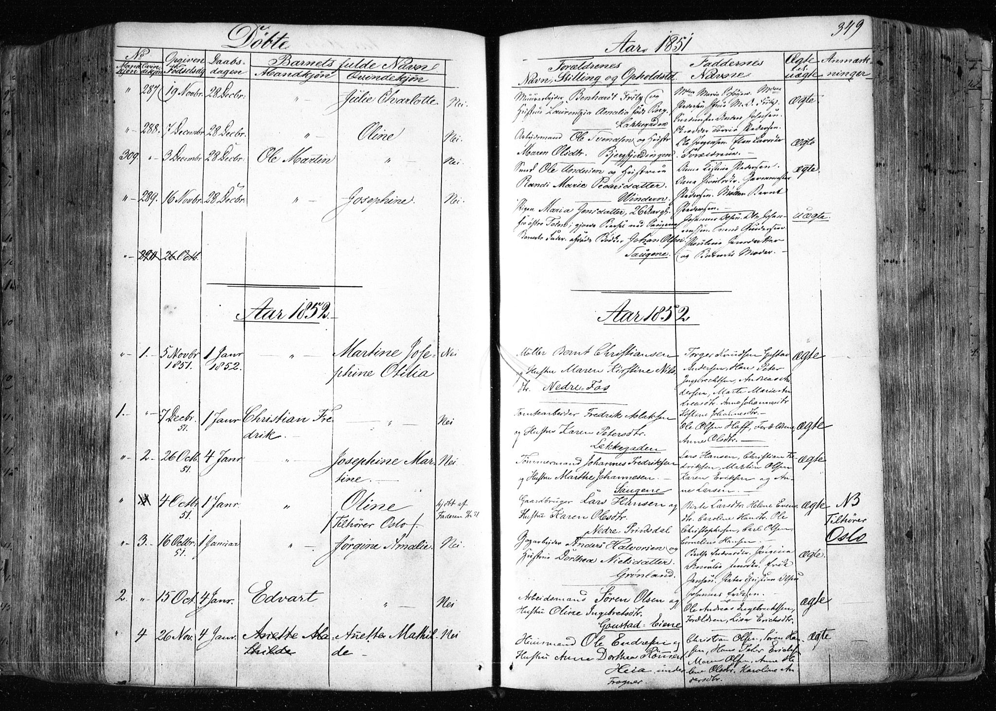 Aker prestekontor kirkebøker, AV/SAO-A-10861/F/L0019: Parish register (official) no. 19, 1842-1852, p. 349