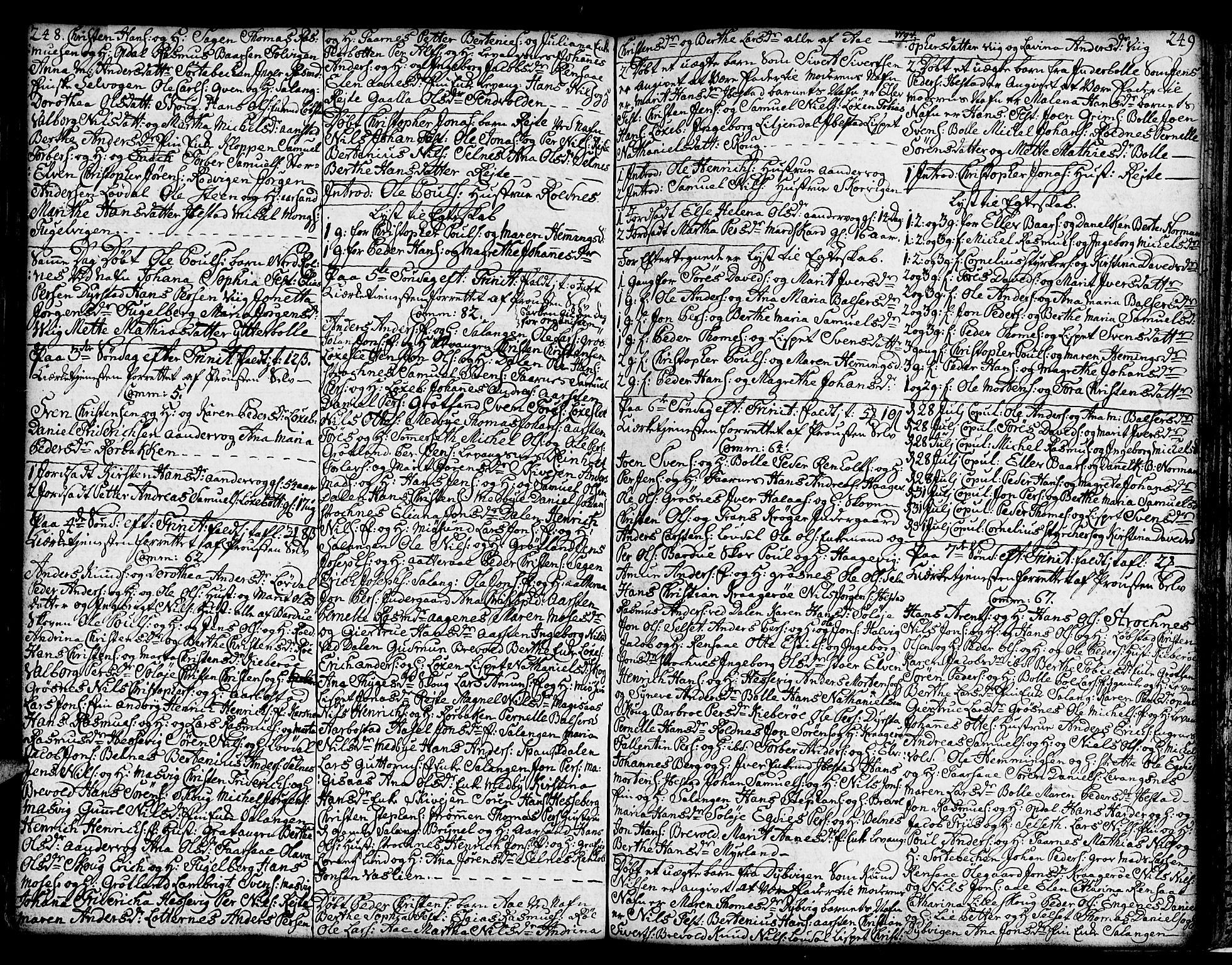 Ibestad sokneprestembete, AV/SATØ-S-0077/H/Ha/Hab/L0001klokker: Parish register (copy) no. 1, 1776-1808, p. 248-249