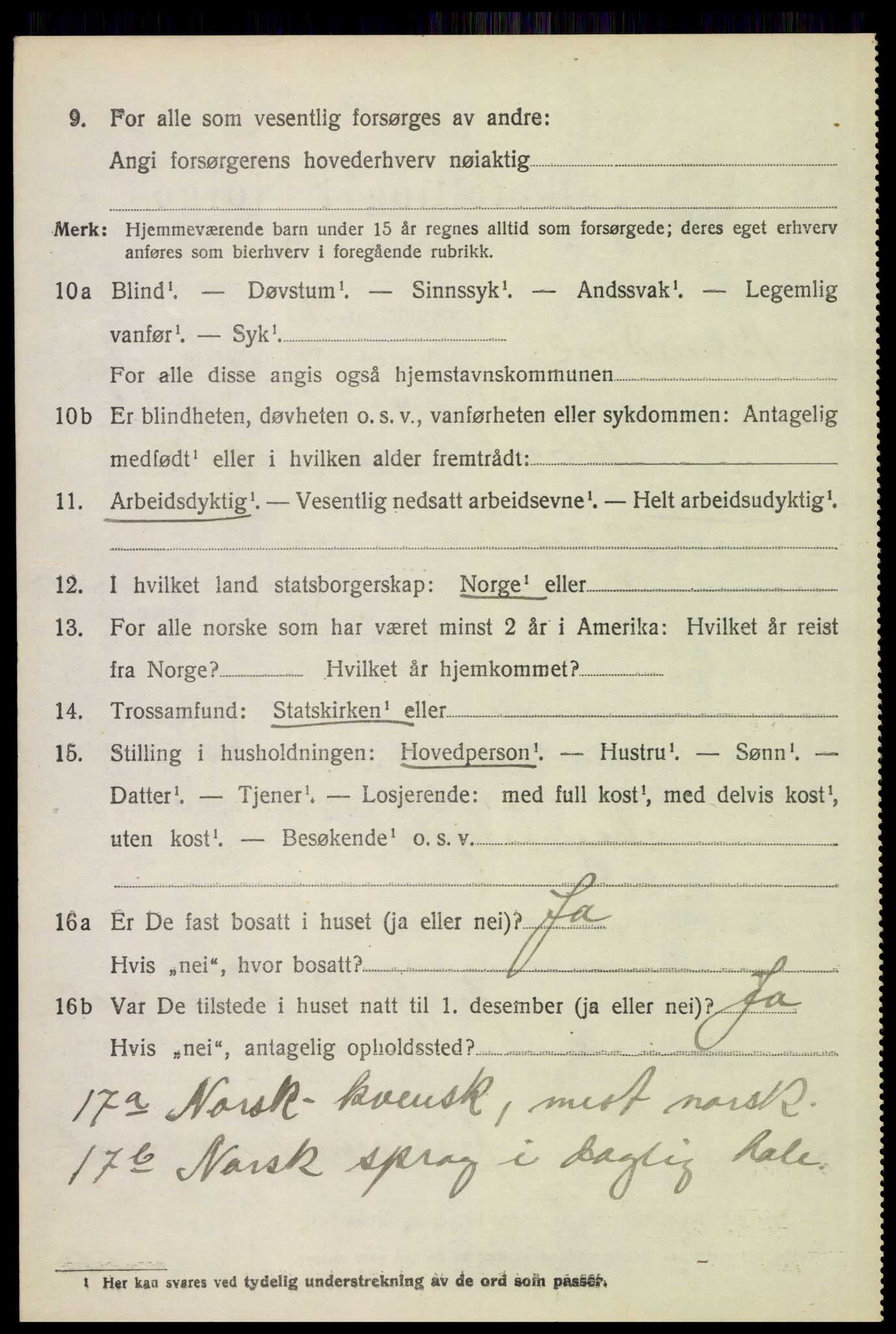 SAH, 1920 census for Brandval, 1920, p. 9131