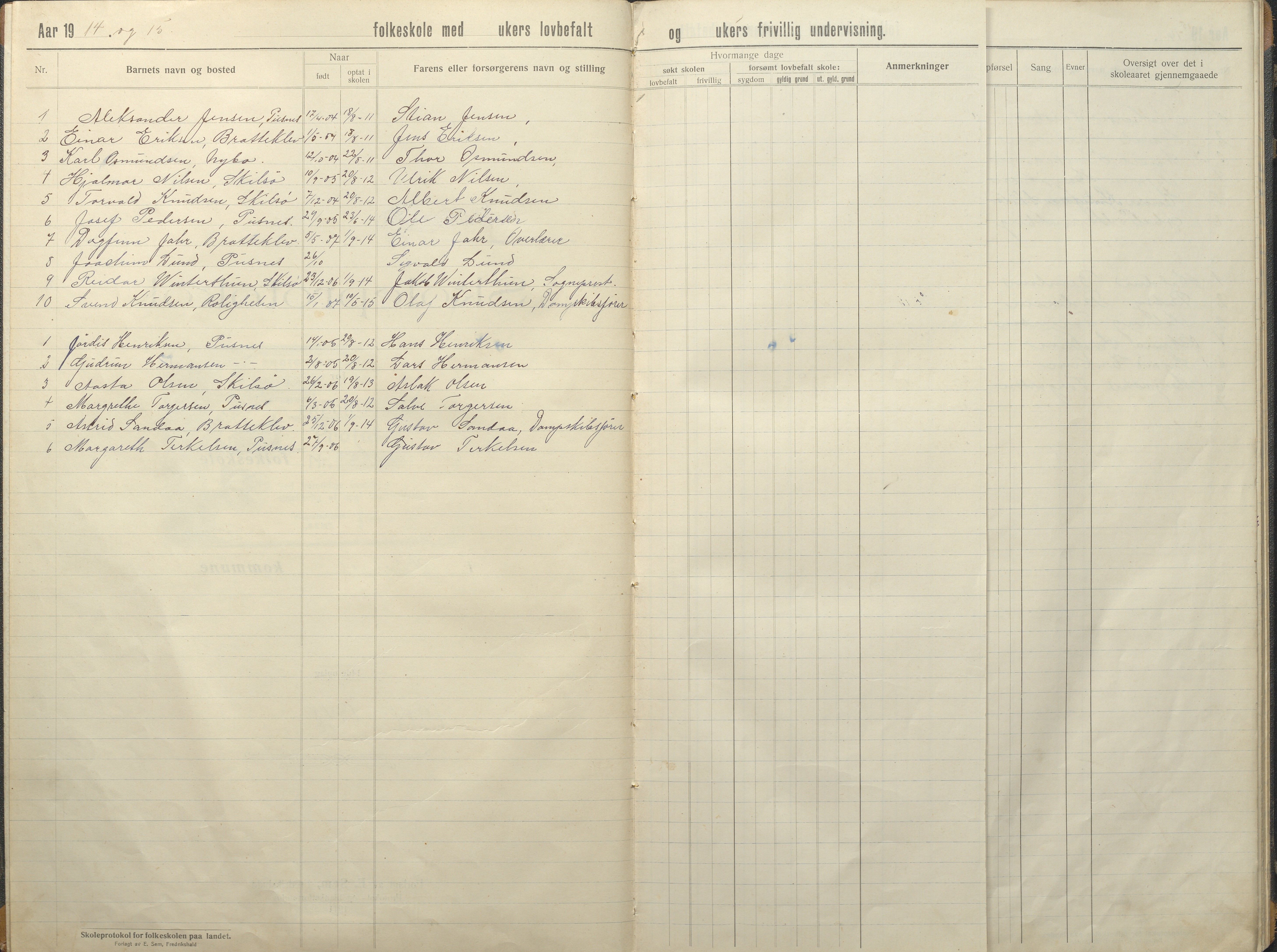 Tromøy kommune frem til 1971, AAKS/KA0921-PK/04/L0035: Færvik (Roligheden) - Karakterprotokoll, 1914-1948