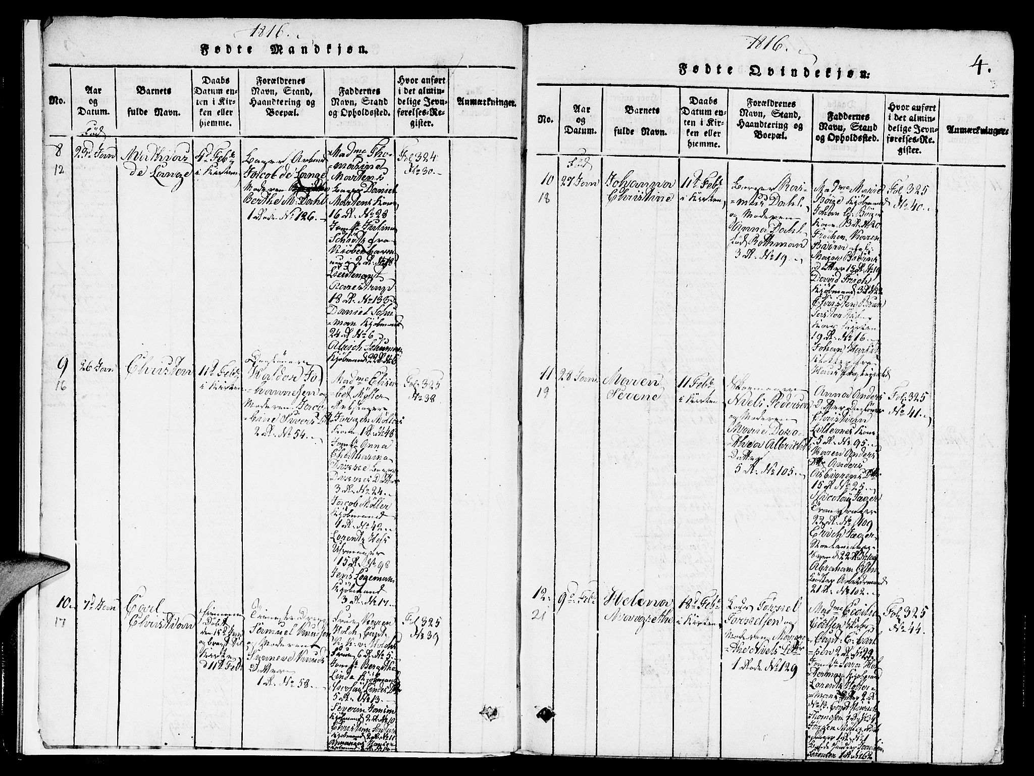 Nykirken Sokneprestembete, AV/SAB-A-77101/H/Hab/L0003: Parish register (copy) no. A 4, 1816-1821, p. 4