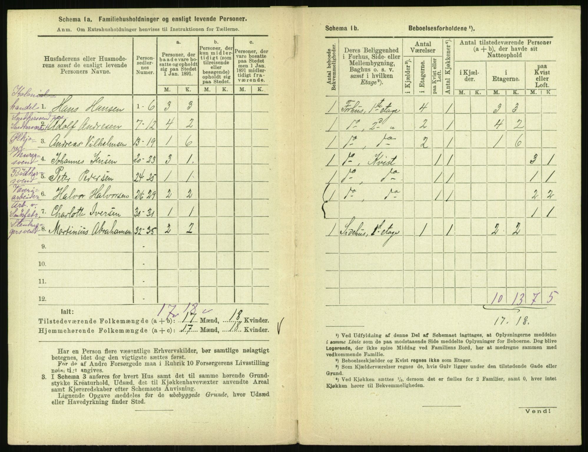 RA, 1891 census for 0301 Kristiania, 1891, p. 144124