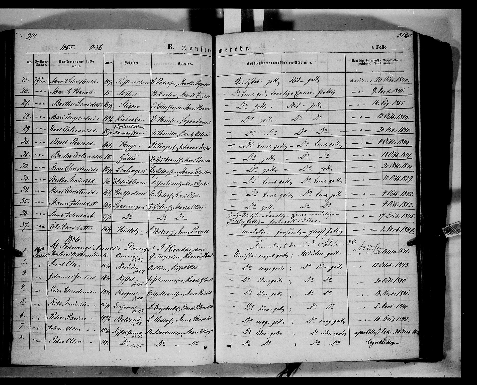 Ringebu prestekontor, AV/SAH-PREST-082/H/Ha/Haa/L0006: Parish register (official) no. 6, 1848-1859, p. 317-318