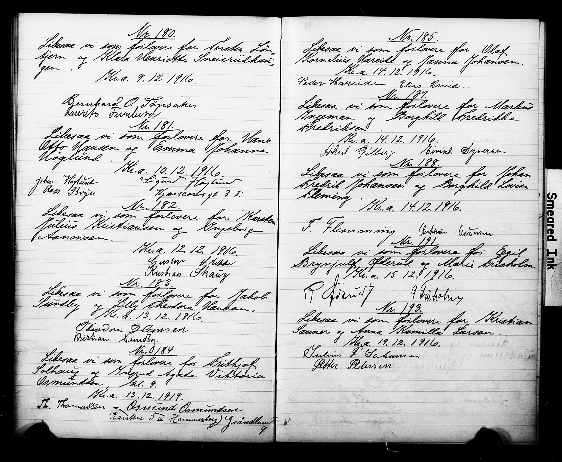 Grønland prestekontor Kirkebøker, AV/SAO-A-10848/H/Ha/L0001: Banns register no. 1, 1912-1918