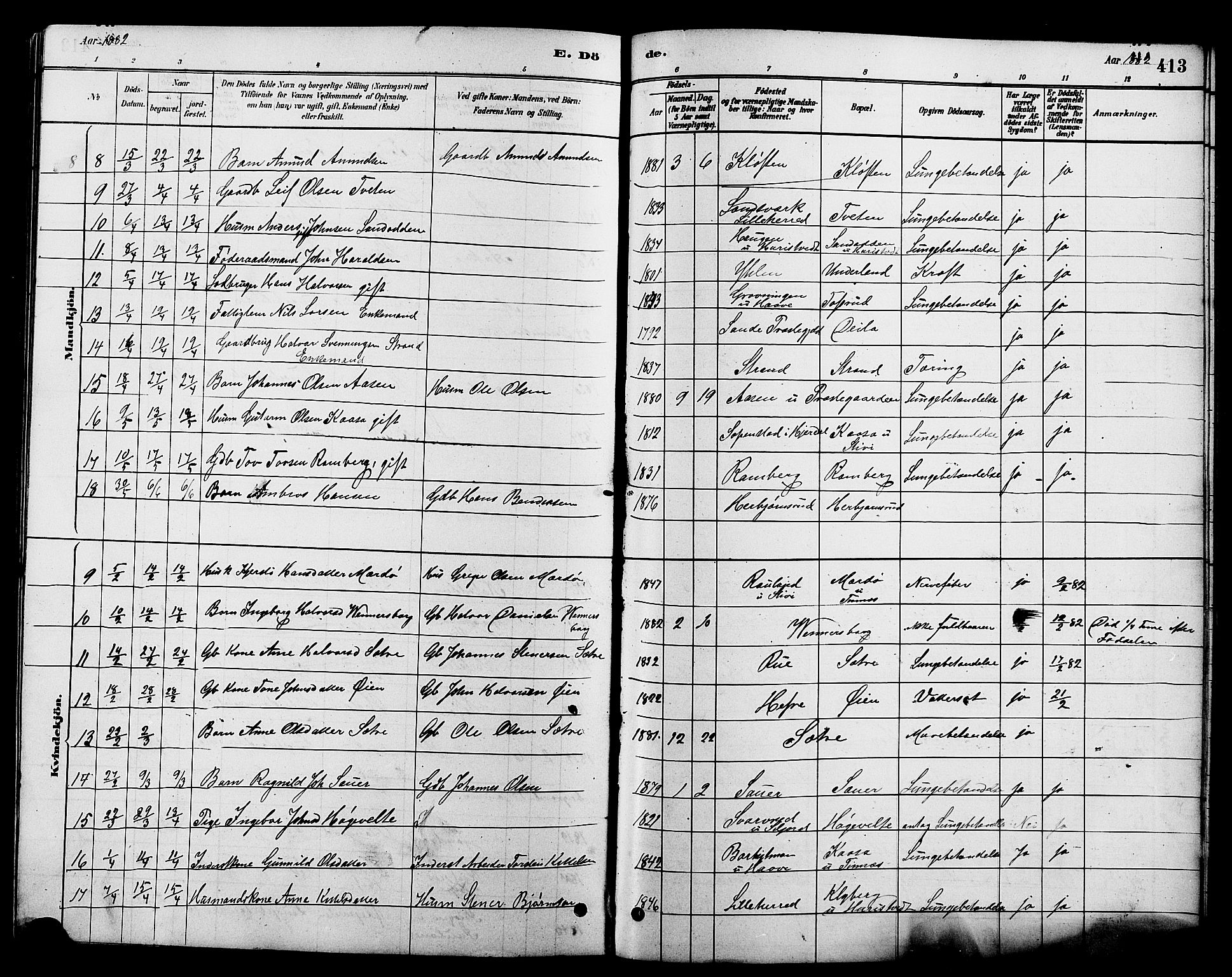 Heddal kirkebøker, AV/SAKO-A-268/G/Ga/L0002: Parish register (copy) no. I 2, 1879-1908, p. 413