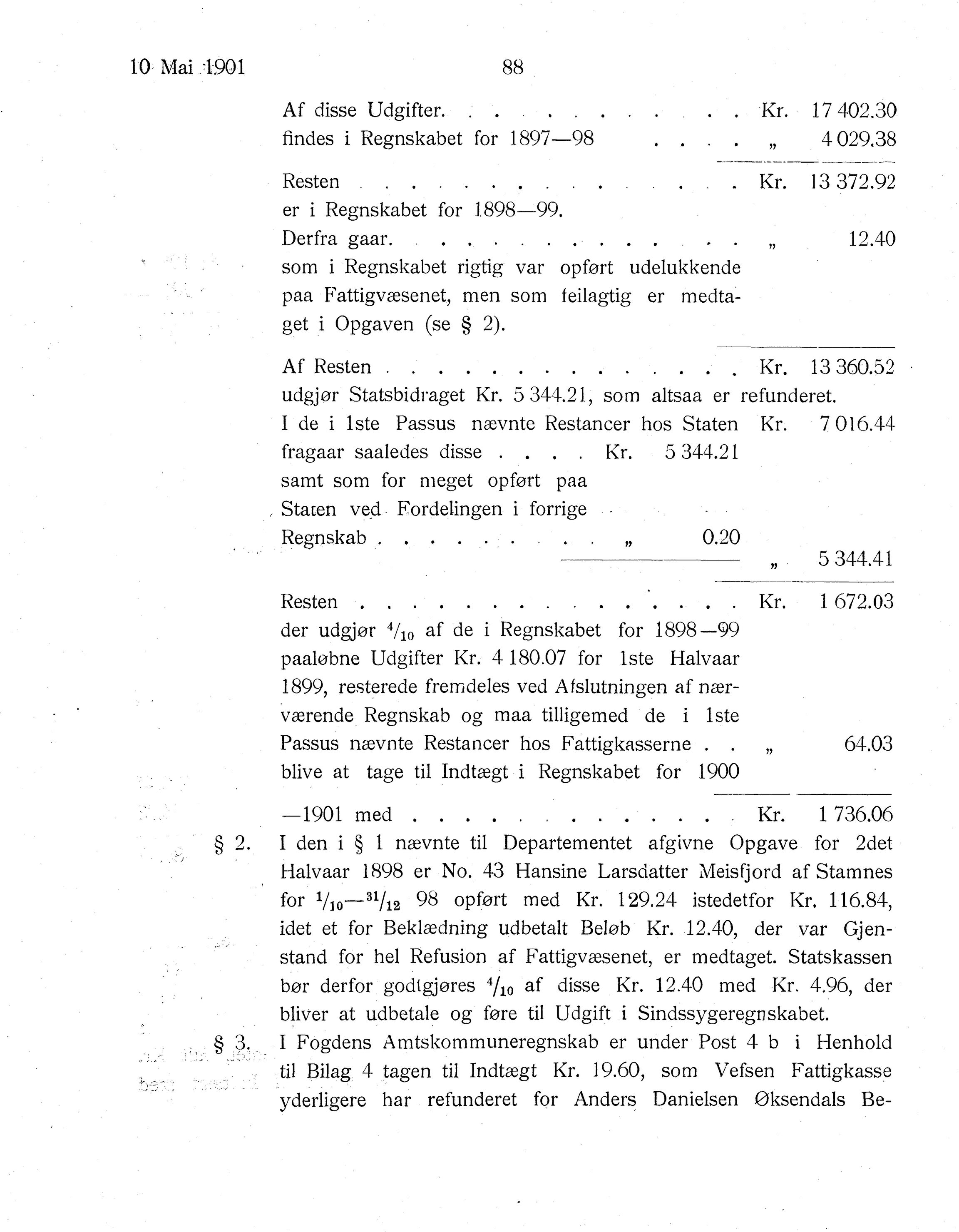 Nordland Fylkeskommune. Fylkestinget, AIN/NFK-17/176/A/Ac/L0024: Fylkestingsforhandlinger 1901, 1901