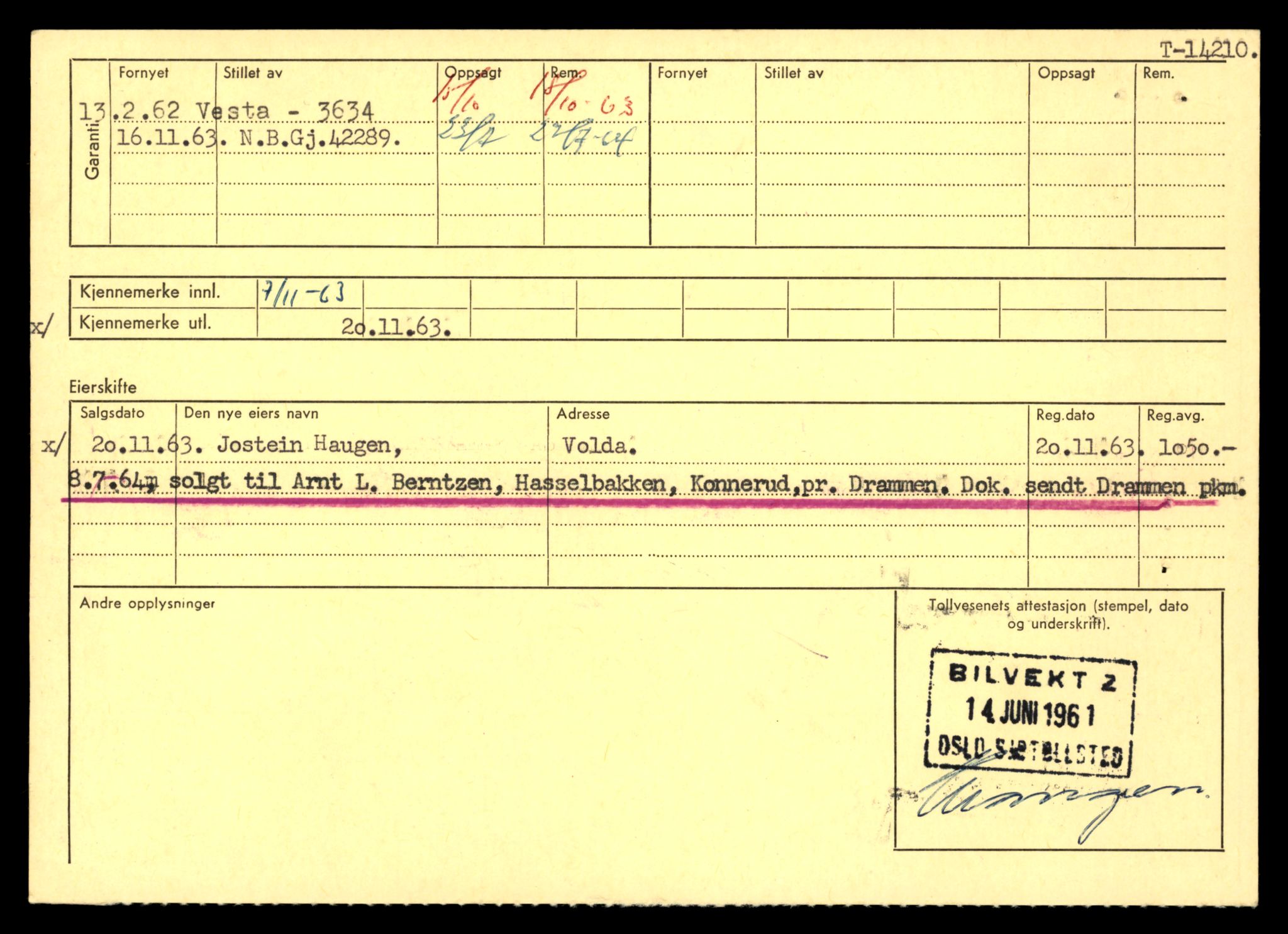 Møre og Romsdal vegkontor - Ålesund trafikkstasjon, AV/SAT-A-4099/F/Fe/L0044: Registreringskort for kjøretøy T 14205 - T 14319, 1927-1998, p. 162