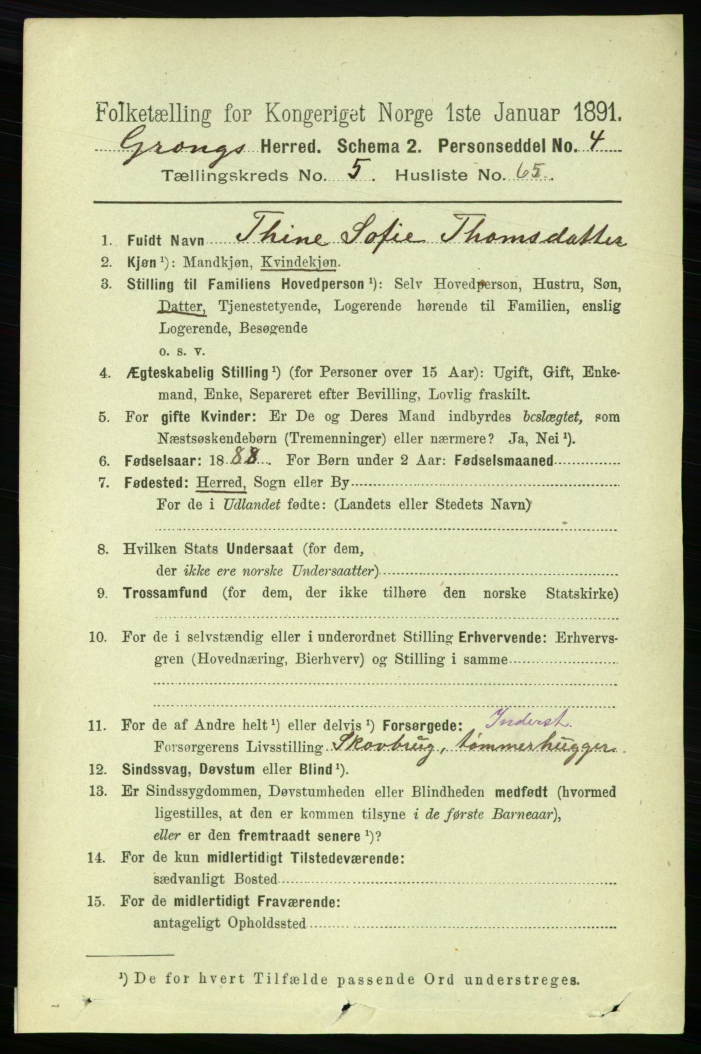 RA, 1891 census for 1742 Grong, 1891, p. 2296