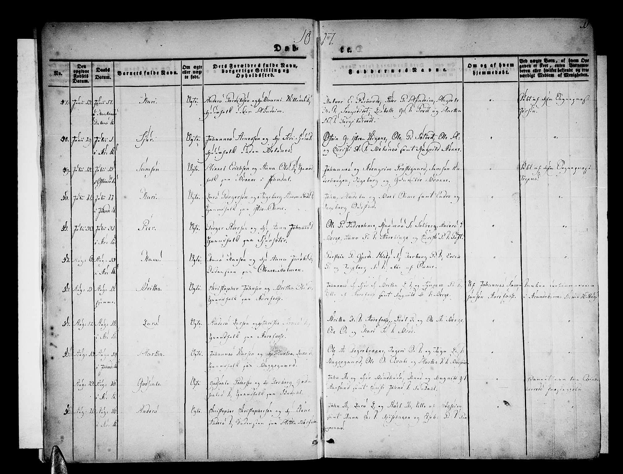 Strandebarm sokneprestembete, AV/SAB-A-78401/H/Haa: Parish register (official) no. A 6, 1826-1843, p. 11