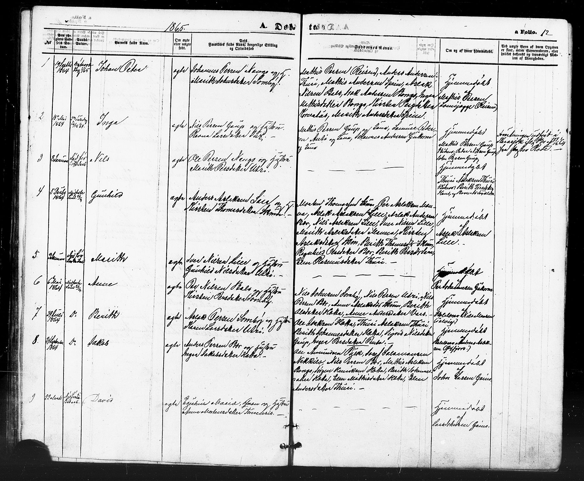 Kautokeino sokneprestembete, SATØ/S-1340/H/Ha/L0003.kirke: Parish register (official) no. 3, 1862-1879, p. 12