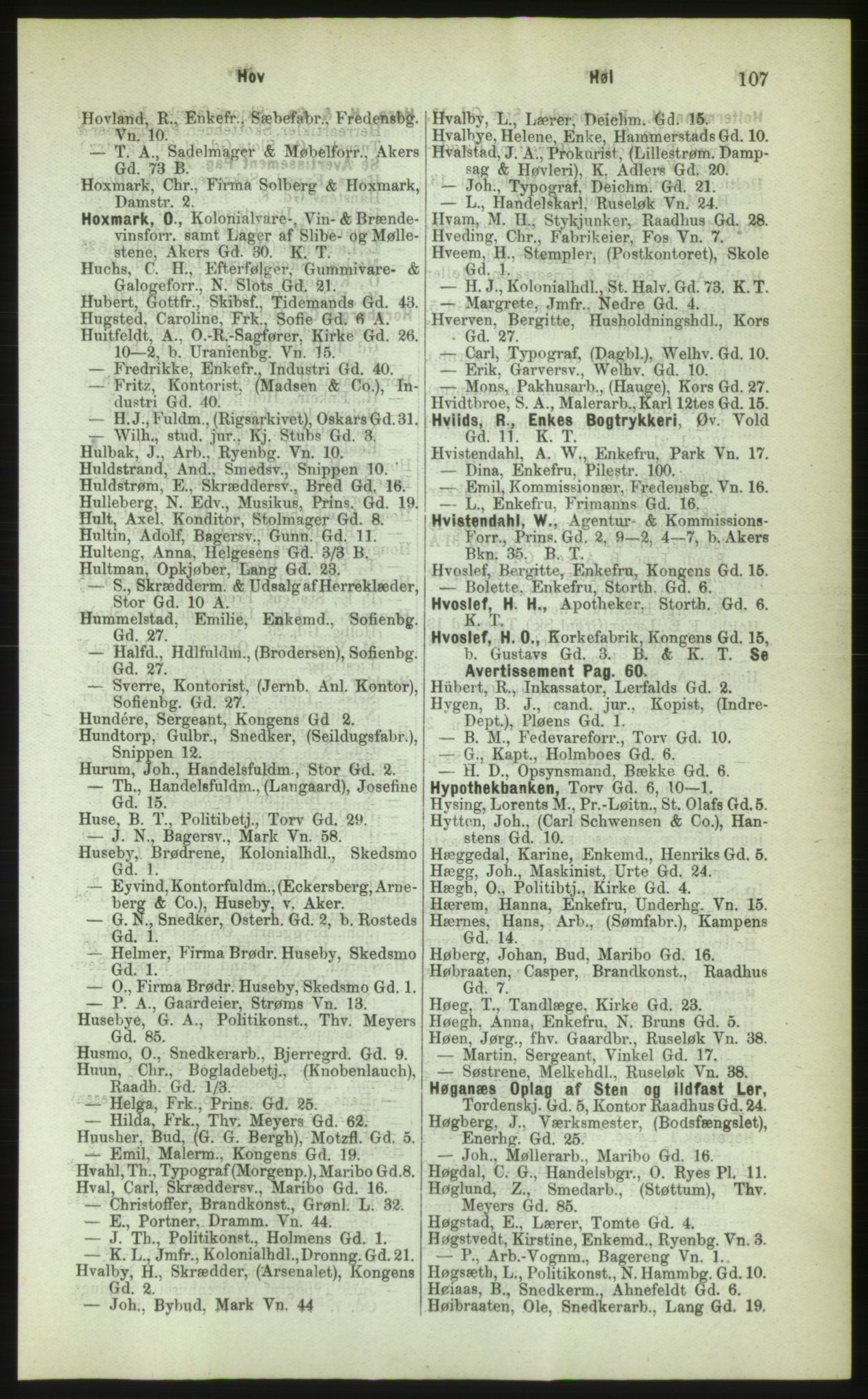 Kristiania/Oslo adressebok, PUBL/-, 1883, p. 107
