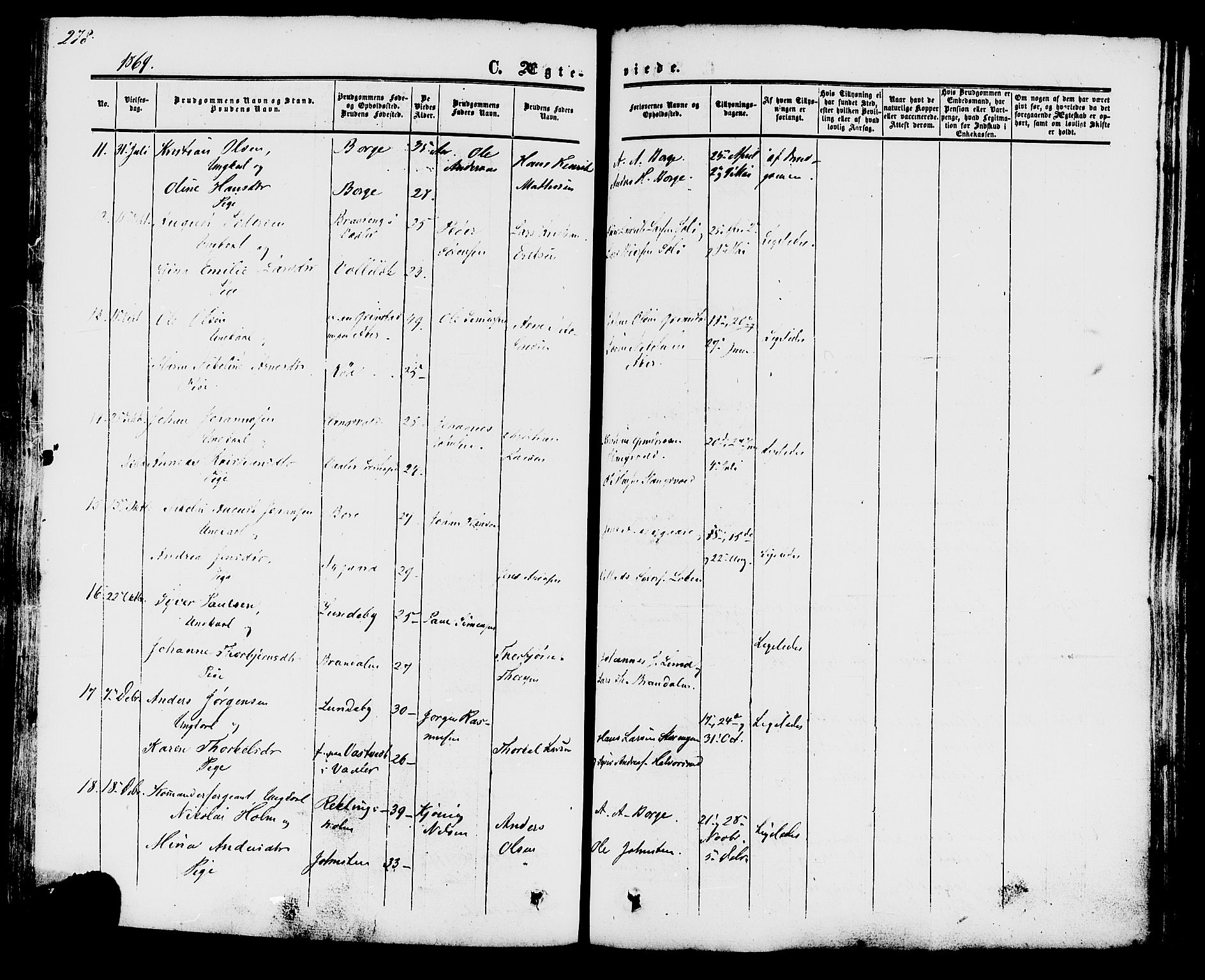 Råde prestekontor kirkebøker, AV/SAO-A-2009/F/Fa/L0006: Parish register (official) no. 6, 1854-1877, p. 278