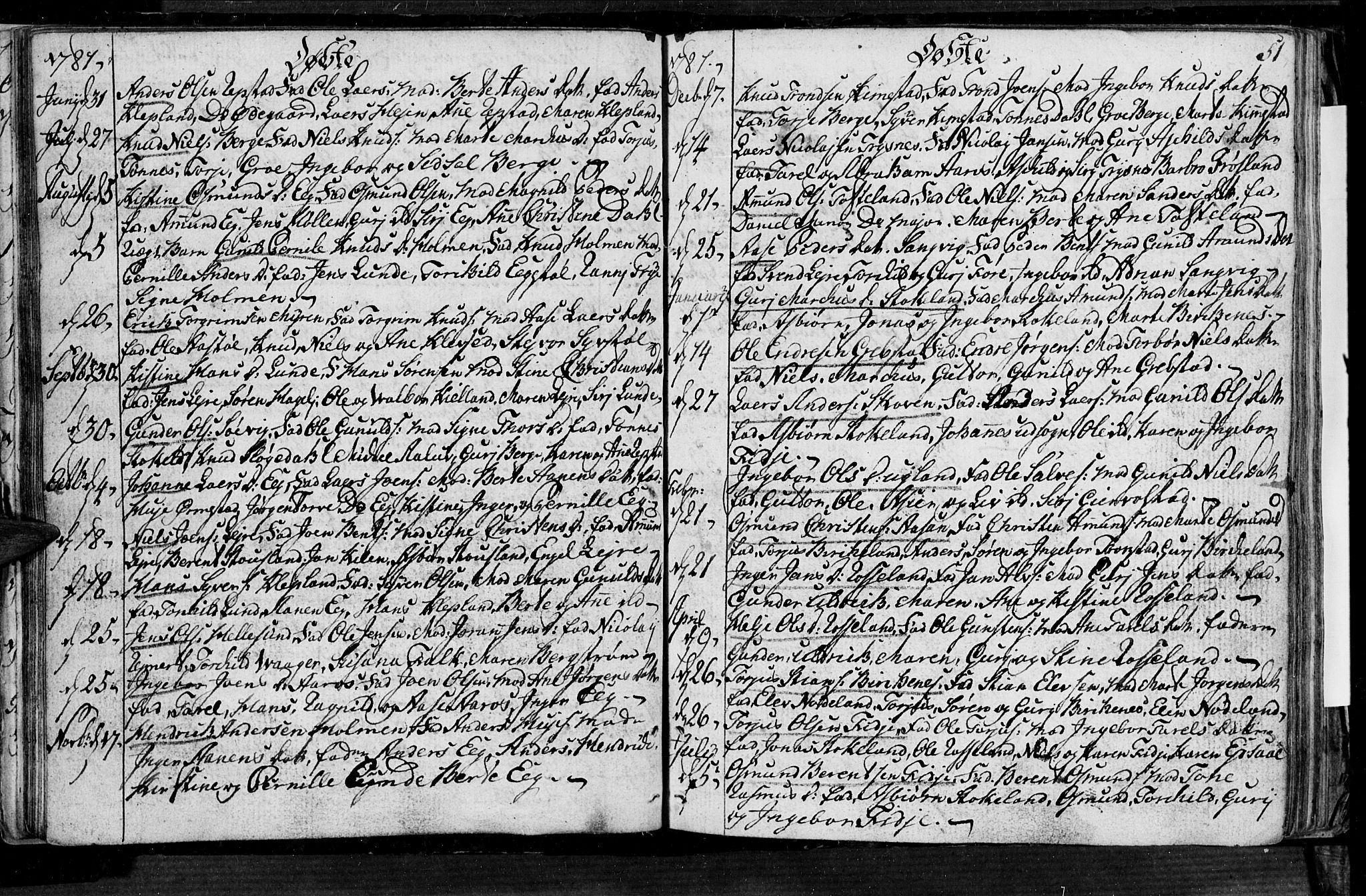 Søgne sokneprestkontor, SAK/1111-0037/F/Fa/Fab/L0004: Parish register (official) no. A 4, 1770-1822, p. 50-51
