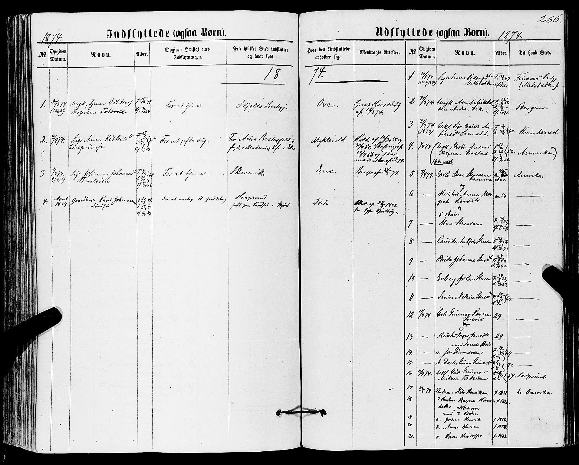 Sveio Sokneprestembete, AV/SAB-A-78501/H/Haa: Parish register (official) no. A 1, 1861-1877, p. 266