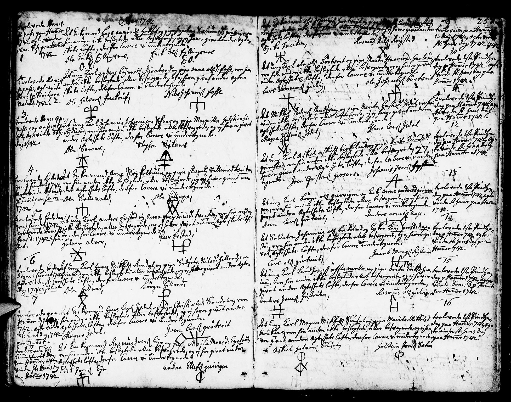 Hamre sokneprestembete, AV/SAB-A-75501/H/Ha/Haa/Haaa/L0005: Parish register (official) no. A 5, 1732-1750, p. 257