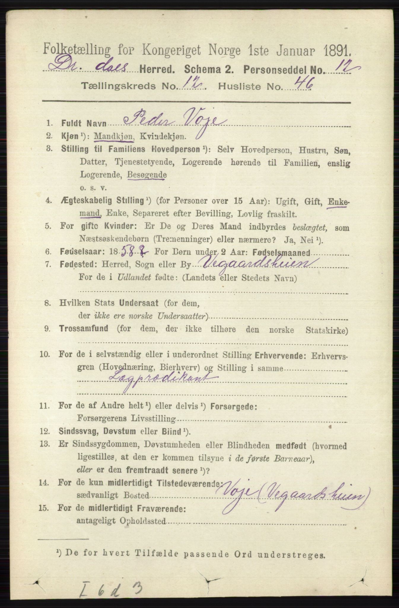 RA, 1891 census for 0817 Drangedal, 1891, p. 4661