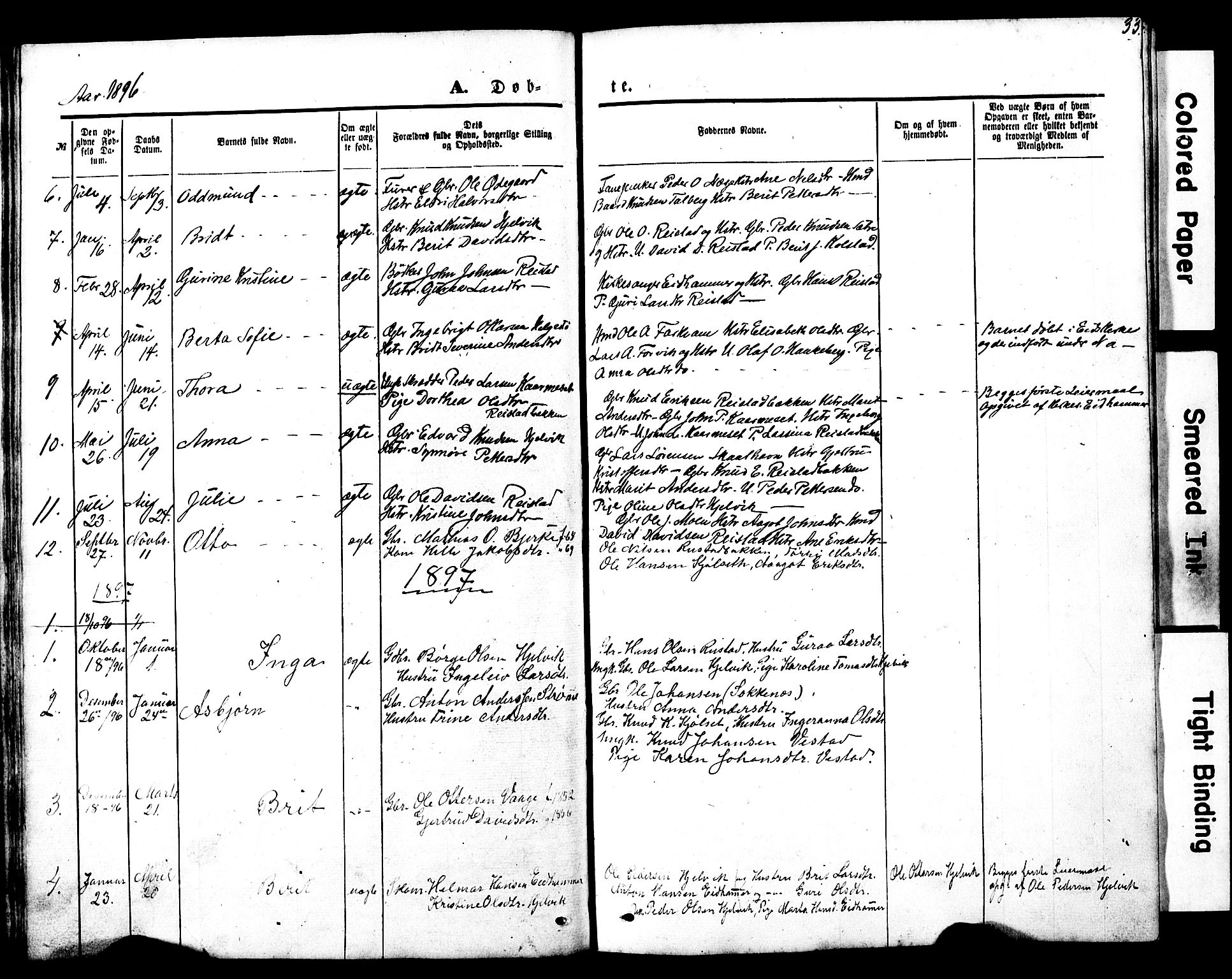 Ministerialprotokoller, klokkerbøker og fødselsregistre - Møre og Romsdal, SAT/A-1454/550/L0618: Parish register (copy) no. 550C01, 1870-1927, p. 33
