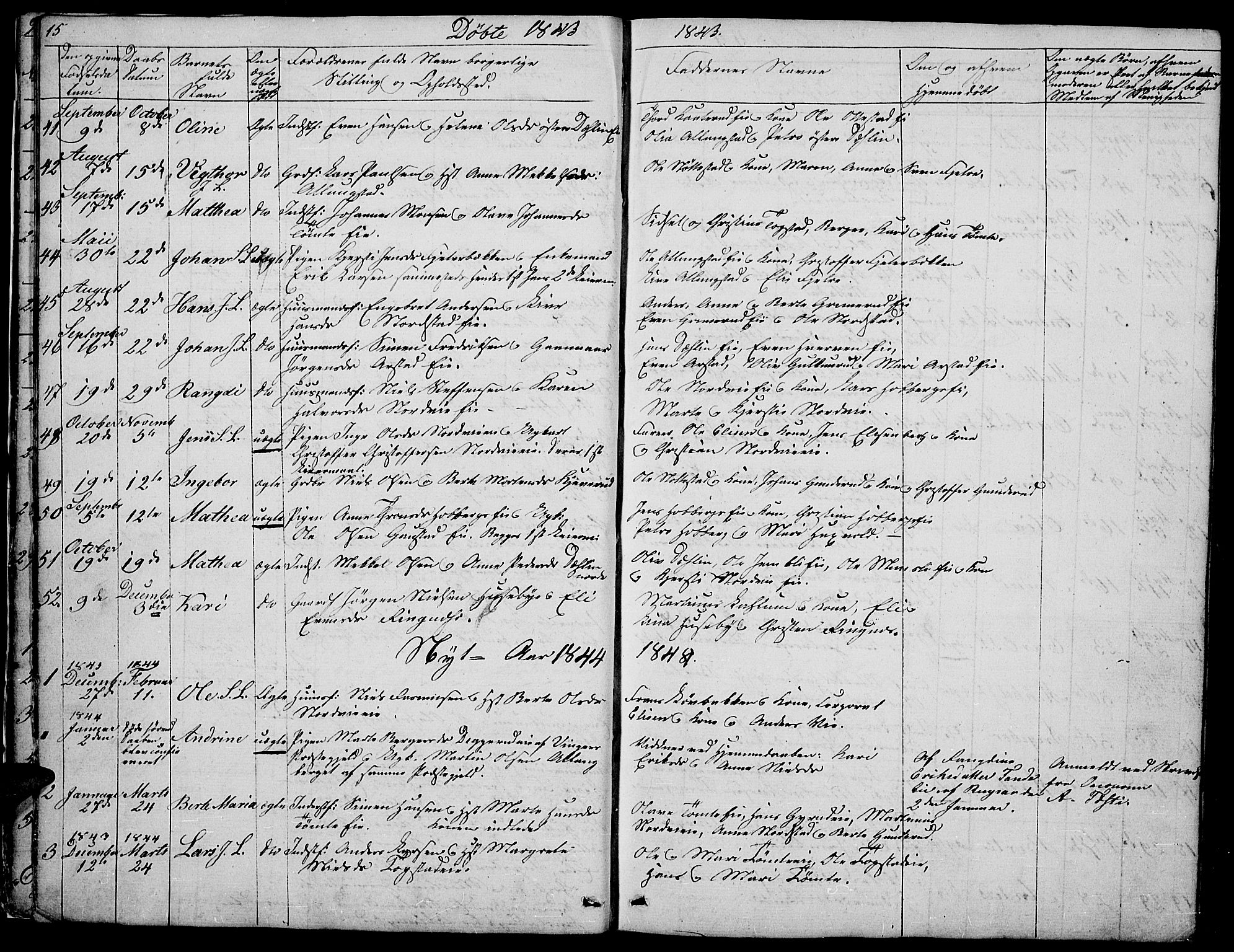 Stange prestekontor, SAH/PREST-002/L/L0002: Parish register (copy) no. 2, 1838-1879, p. 15