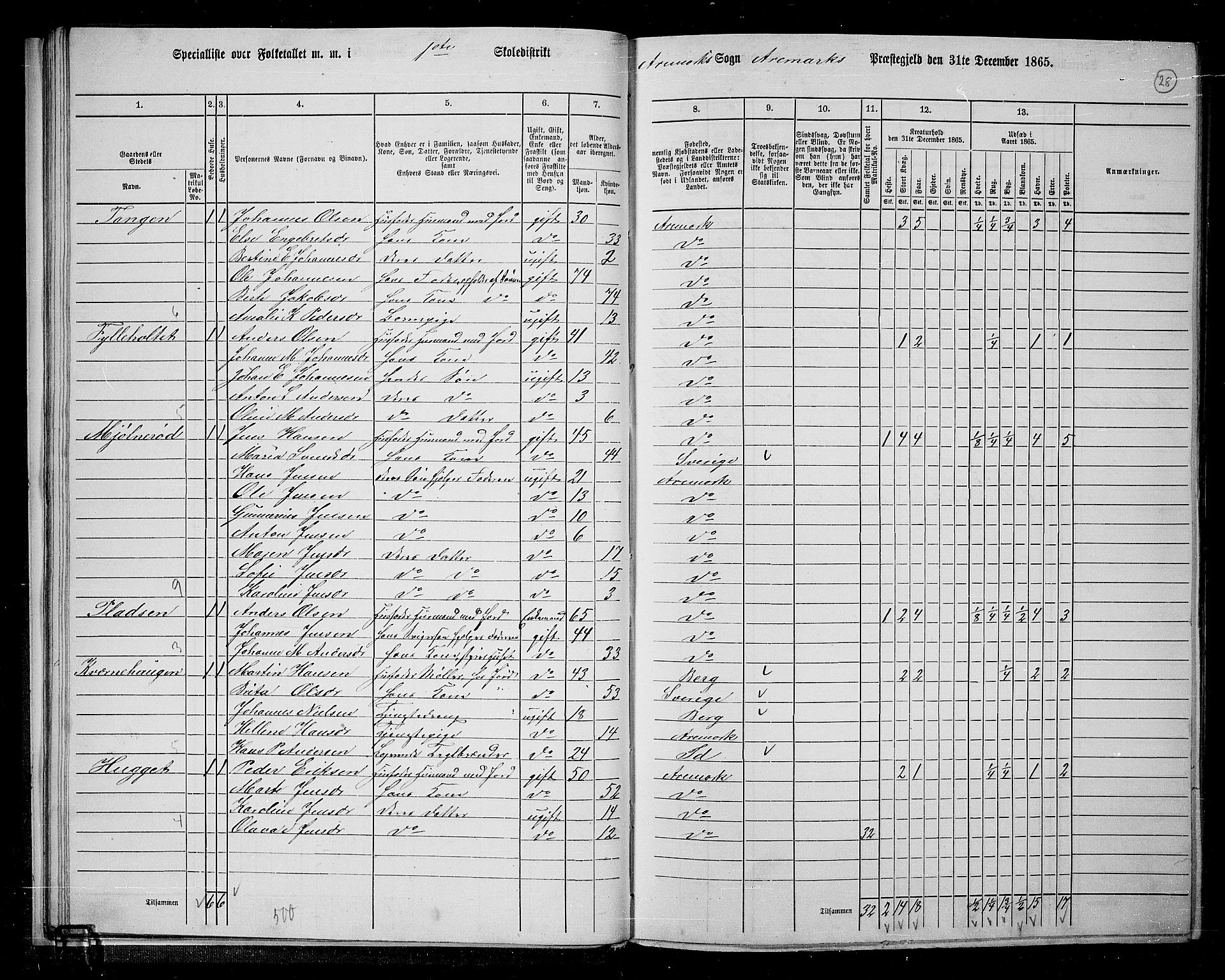 RA, 1865 census for Aremark, 1865, p. 29