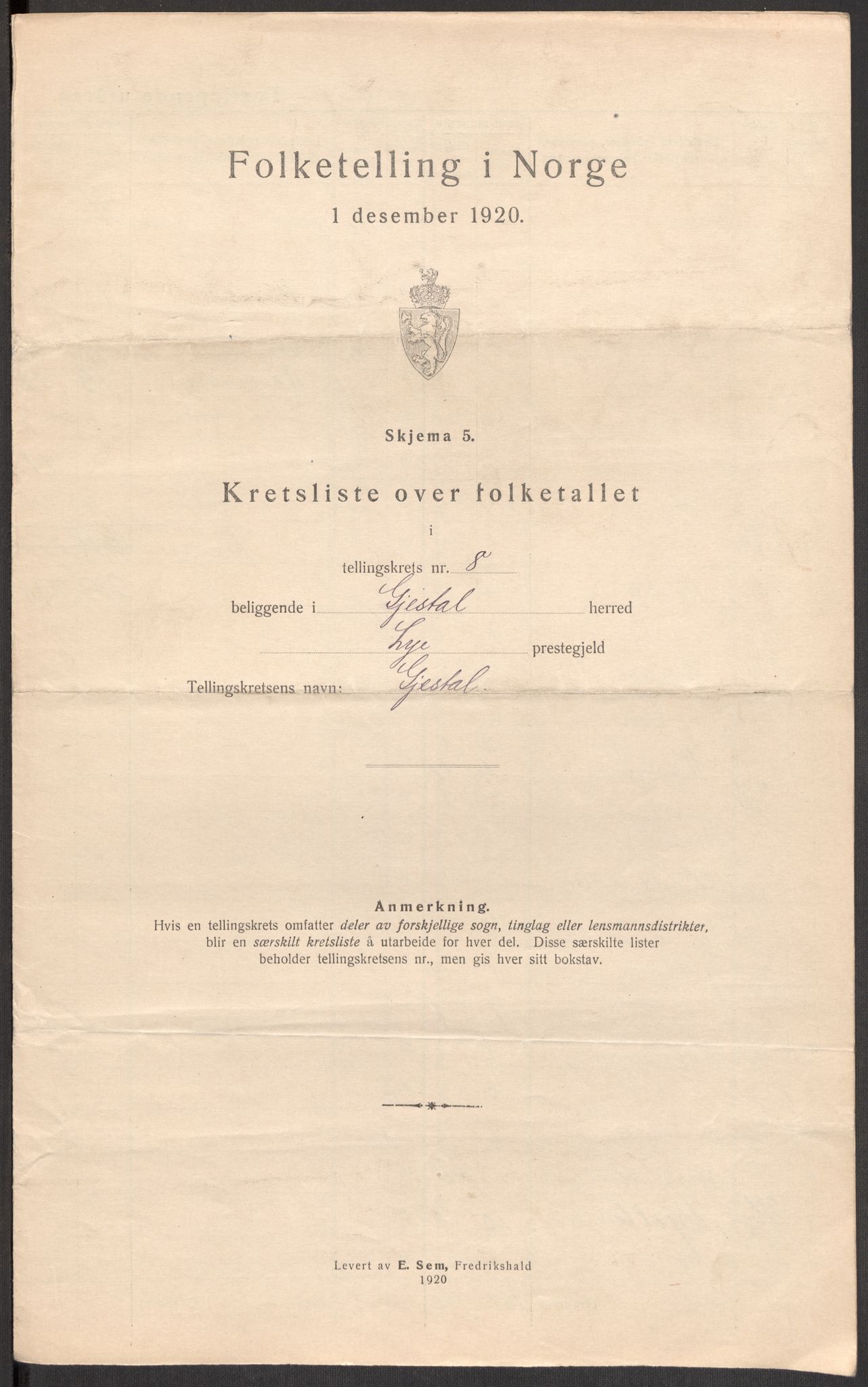 SAST, 1920 census for Gjesdal, 1920, p. 28