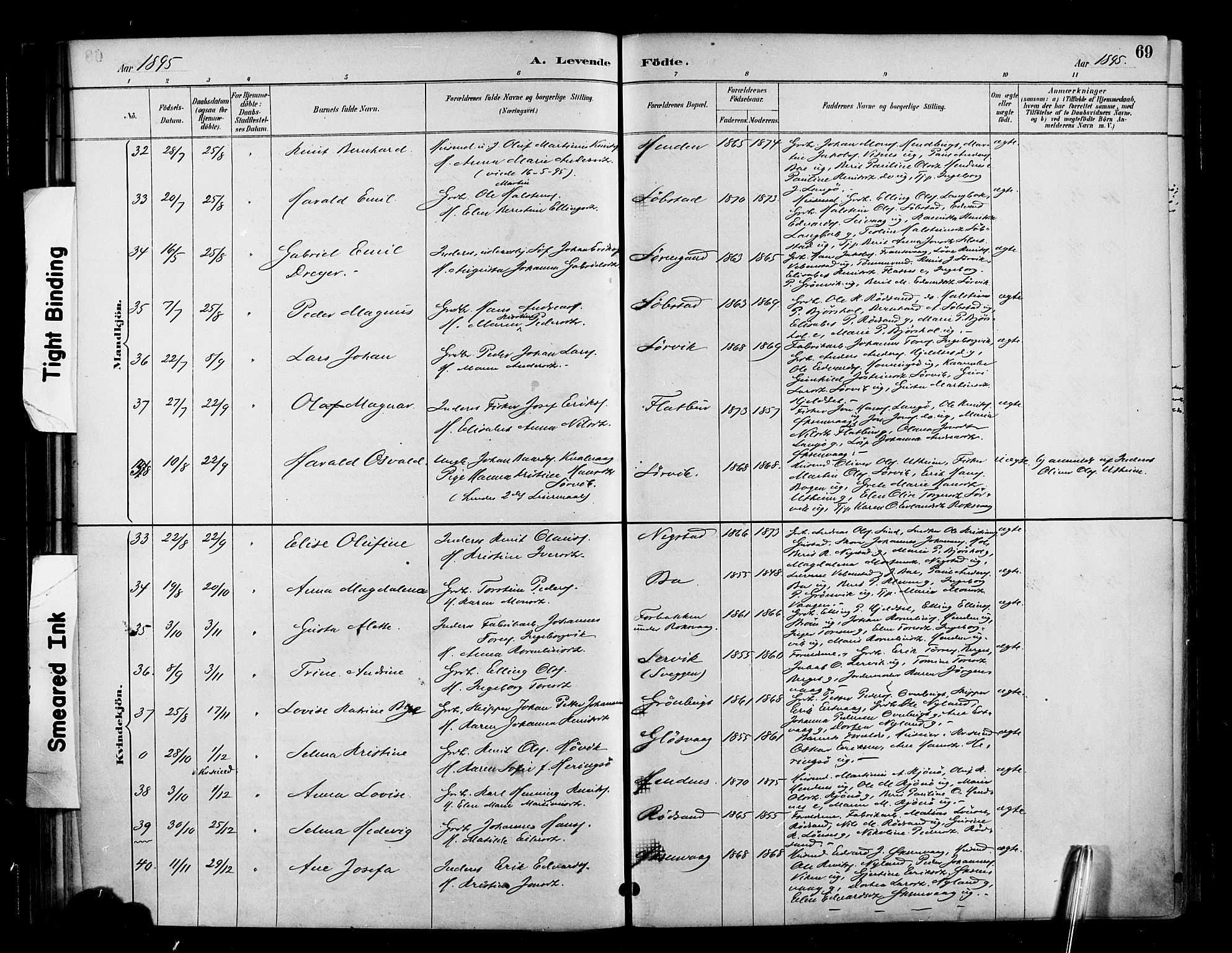 Ministerialprotokoller, klokkerbøker og fødselsregistre - Møre og Romsdal, AV/SAT-A-1454/569/L0819: Parish register (official) no. 569A05, 1885-1899, p. 69