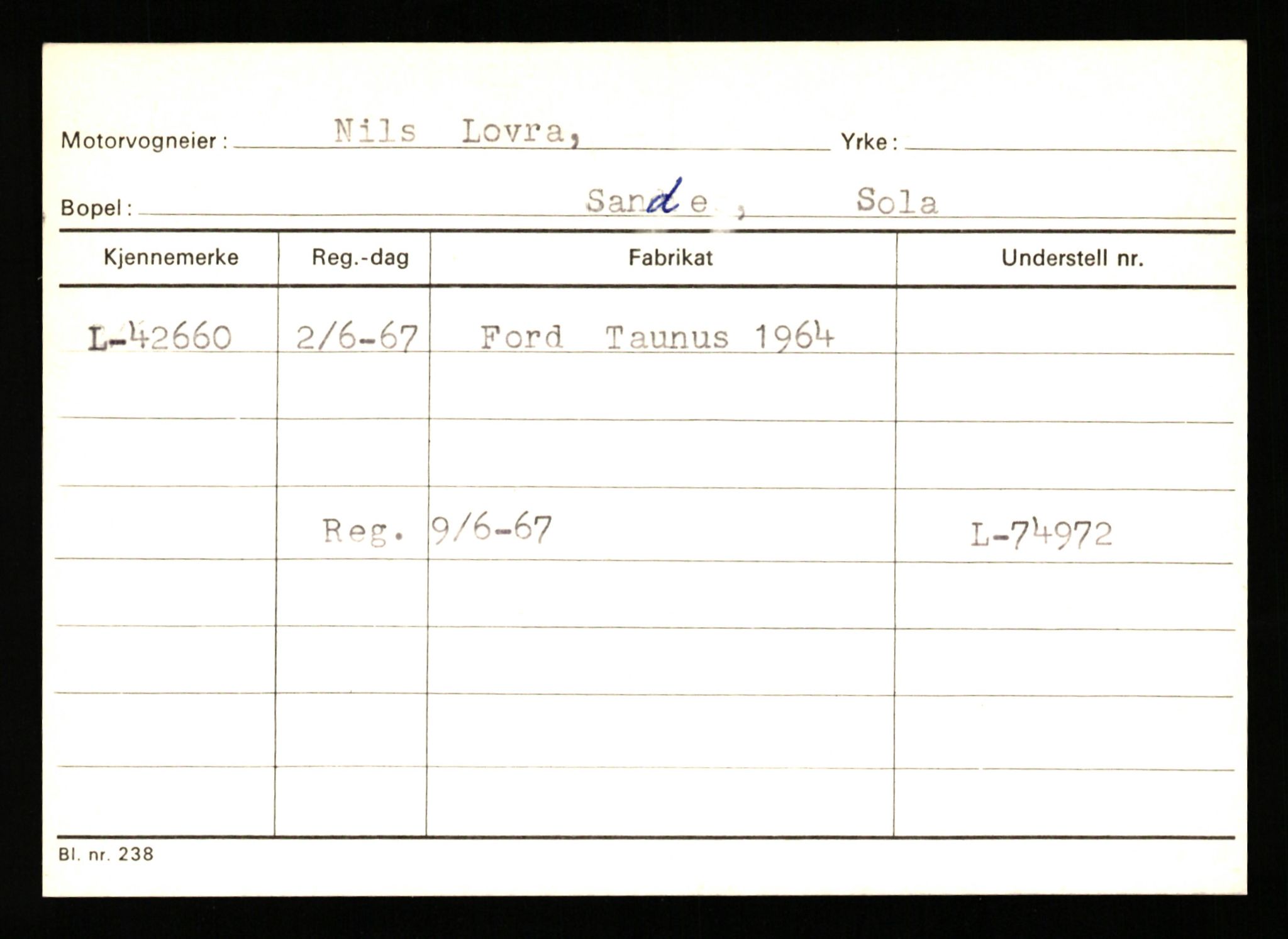 Stavanger trafikkstasjon, AV/SAST-A-101942/0/G/L0006: Registreringsnummer: 34250 - 49007, 1930-1971, p. 2239