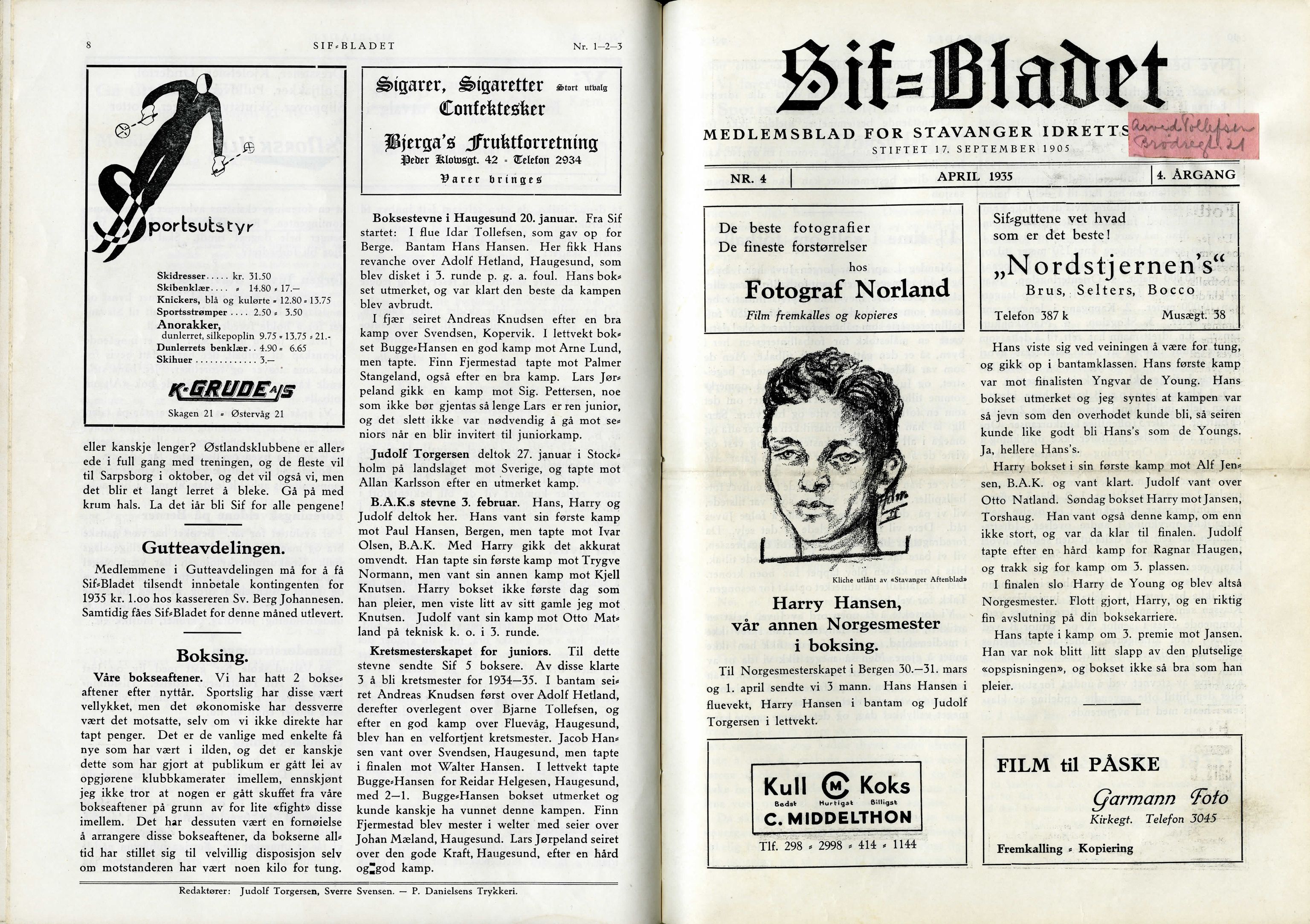 , SIF-bladet 1935, 1935