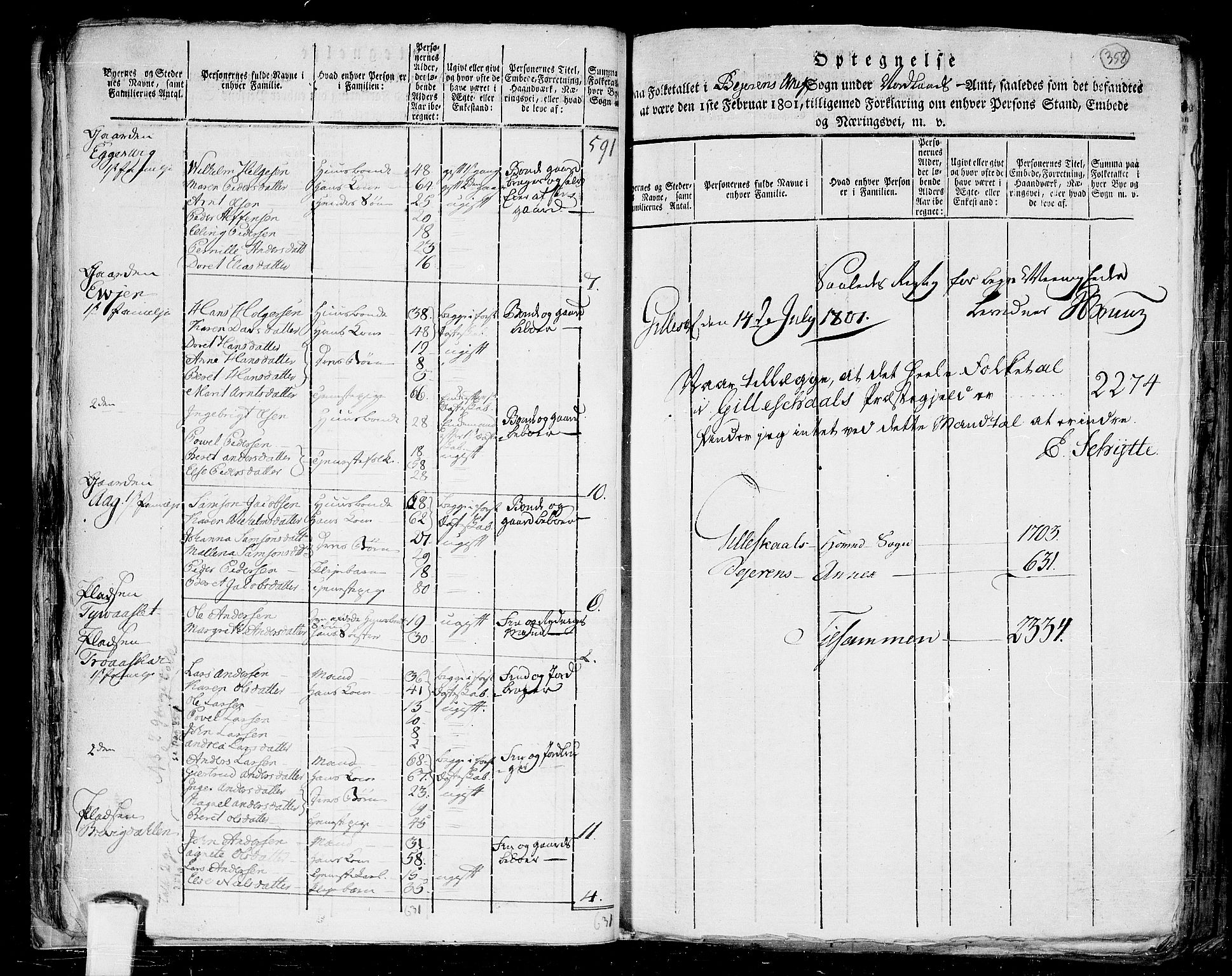 RA, 1801 census for 1838P Gildeskål, 1801, p. 357b-358a