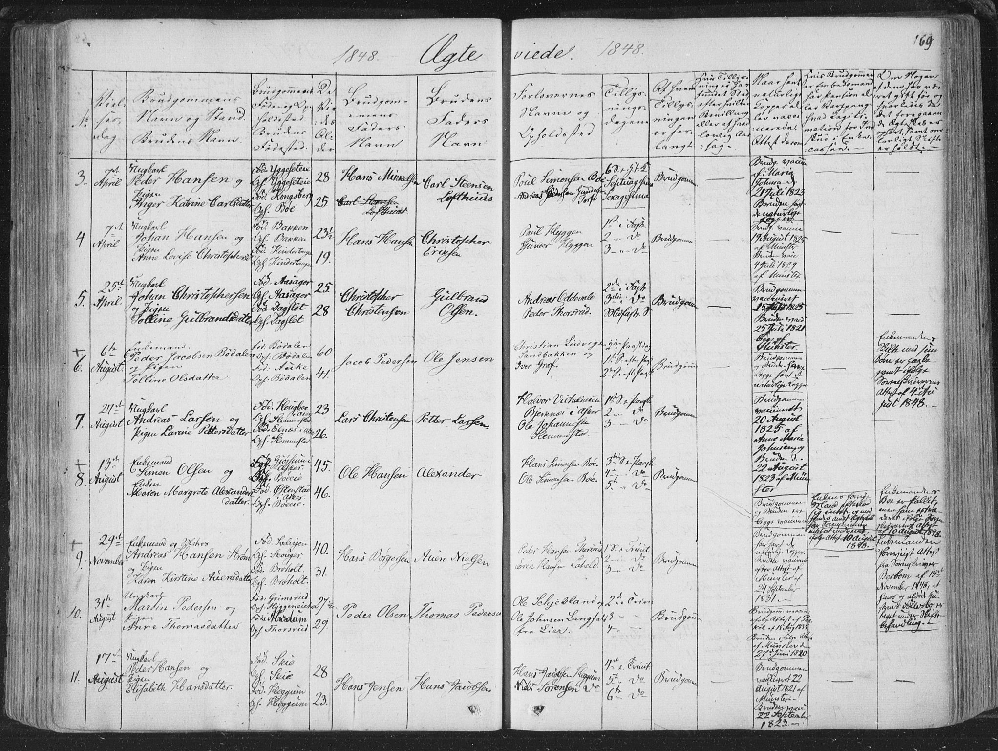 Røyken kirkebøker, AV/SAKO-A-241/F/Fa/L0005: Parish register (official) no. 5, 1833-1856, p. 169