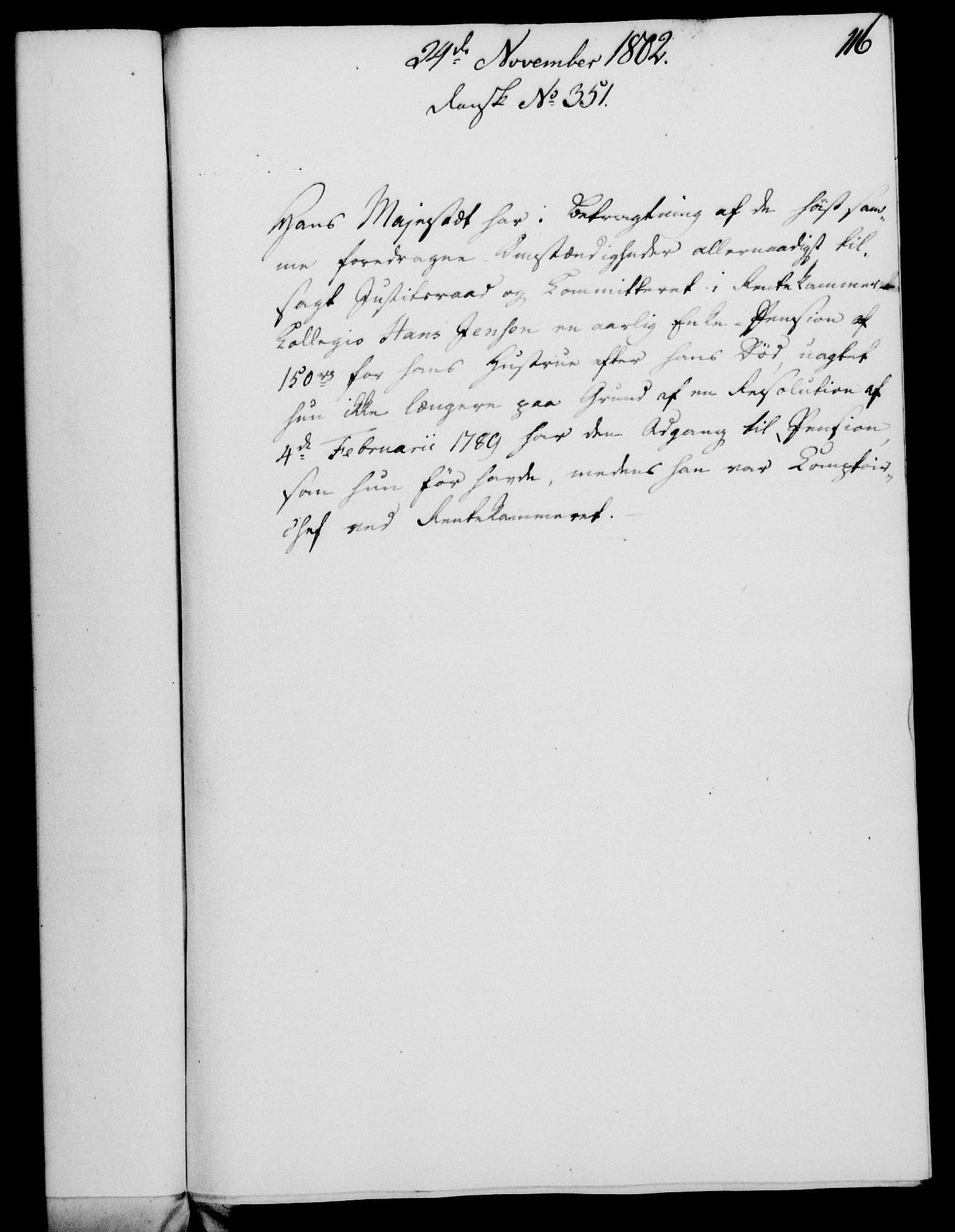 Rentekammeret, Kammerkanselliet, RA/EA-3111/G/Gf/Gfa/L0084: Norsk relasjons- og resolusjonsprotokoll (merket RK 52.84), 1802, p. 705