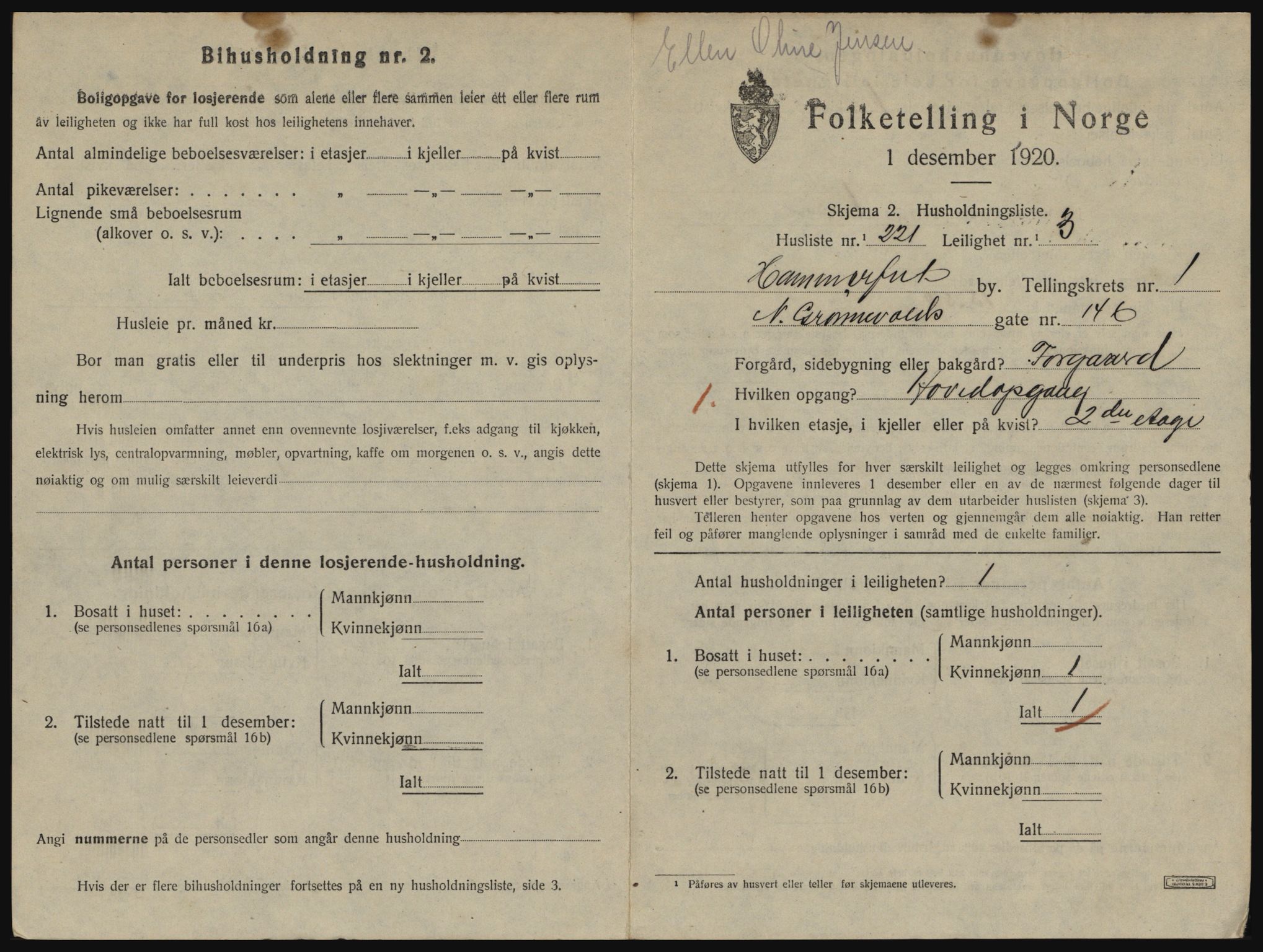 SATØ, 1920 census for Hammerfest, 1920, p. 1668