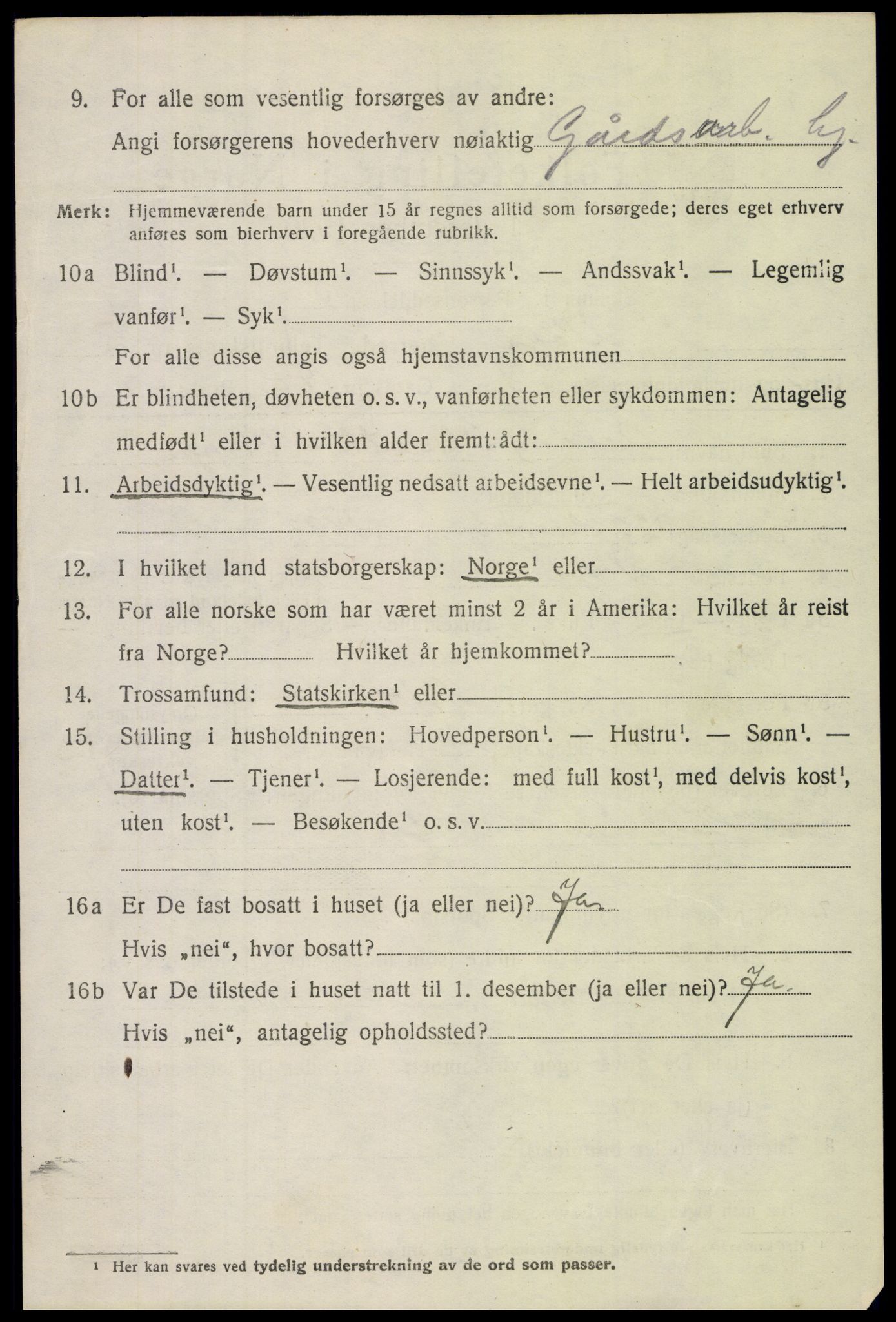 SAH, 1920 census for Vågå, 1920, p. 3937