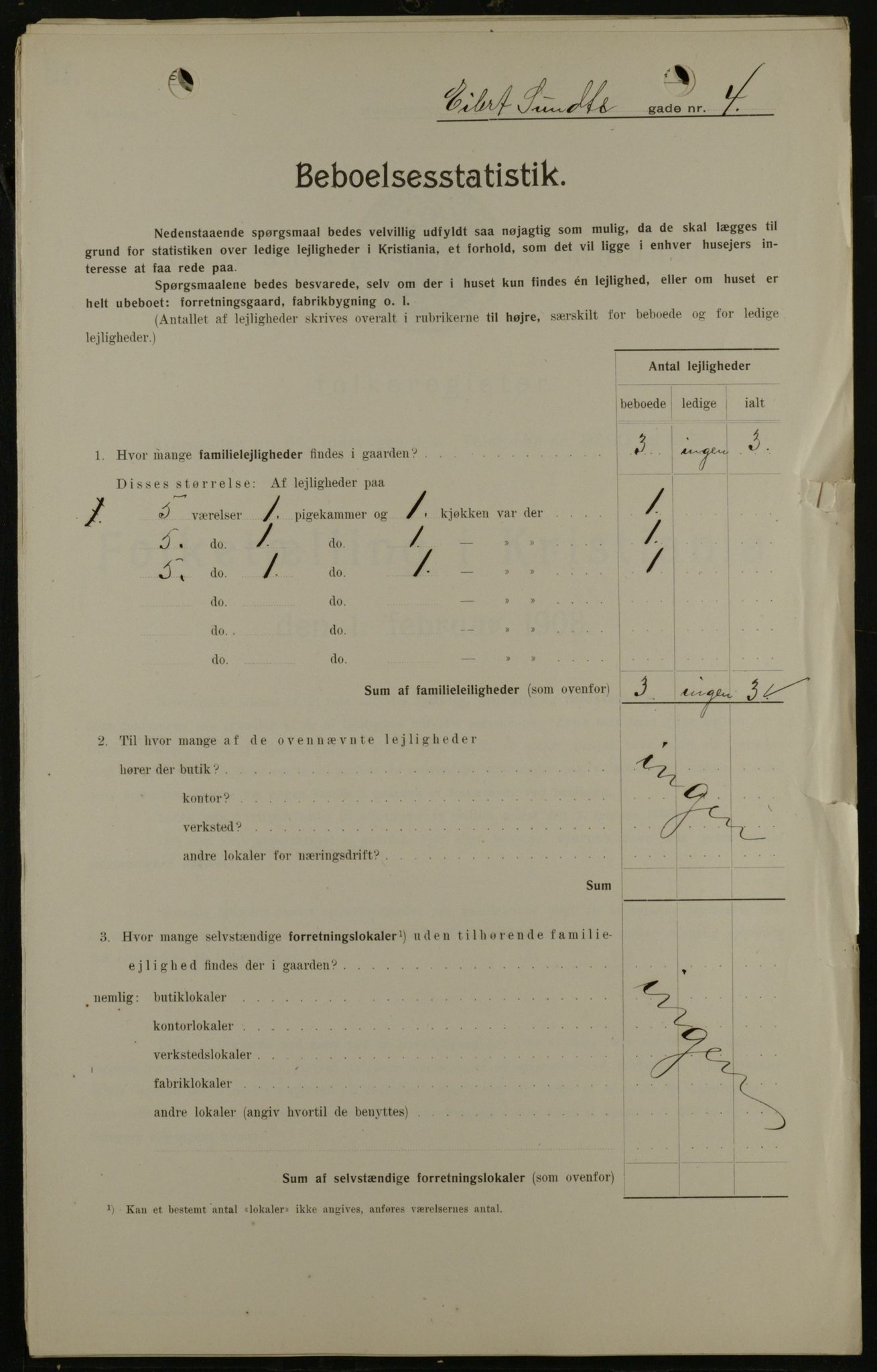 OBA, Municipal Census 1908 for Kristiania, 1908, p. 17354