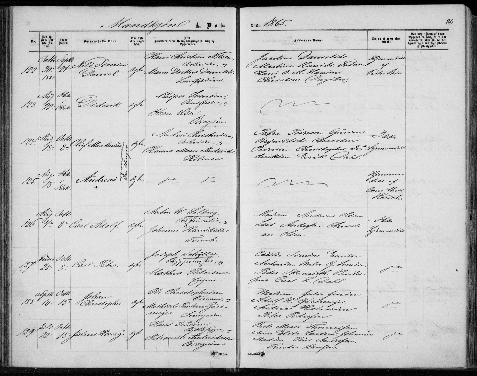 Bragernes kirkebøker, AV/SAKO-A-6/F/Fb/L0003: Parish register (official) no. II 3, 1860-1868, p. 86