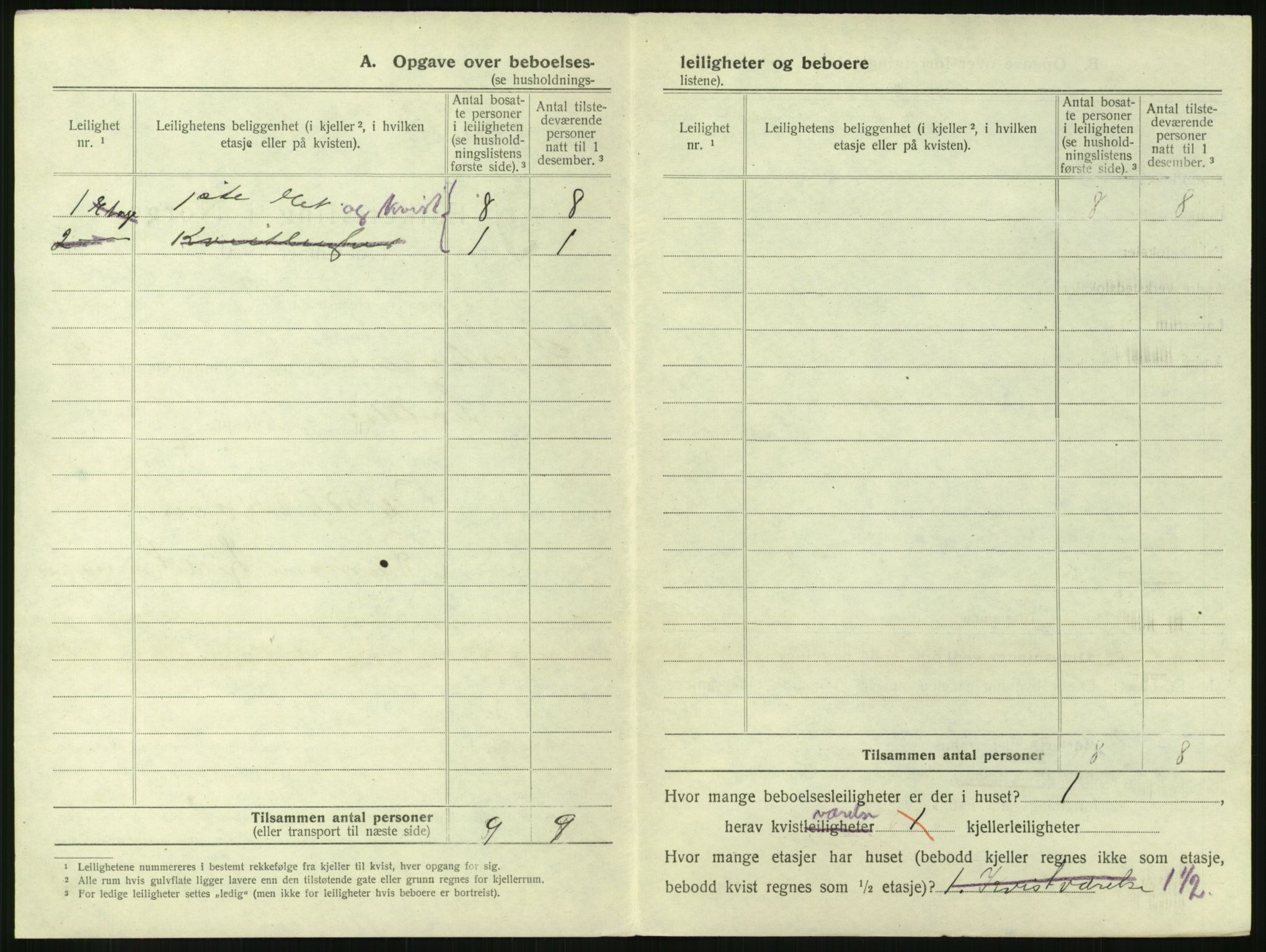 SAH, 1920 census for Lillehammer, 1920, p. 837