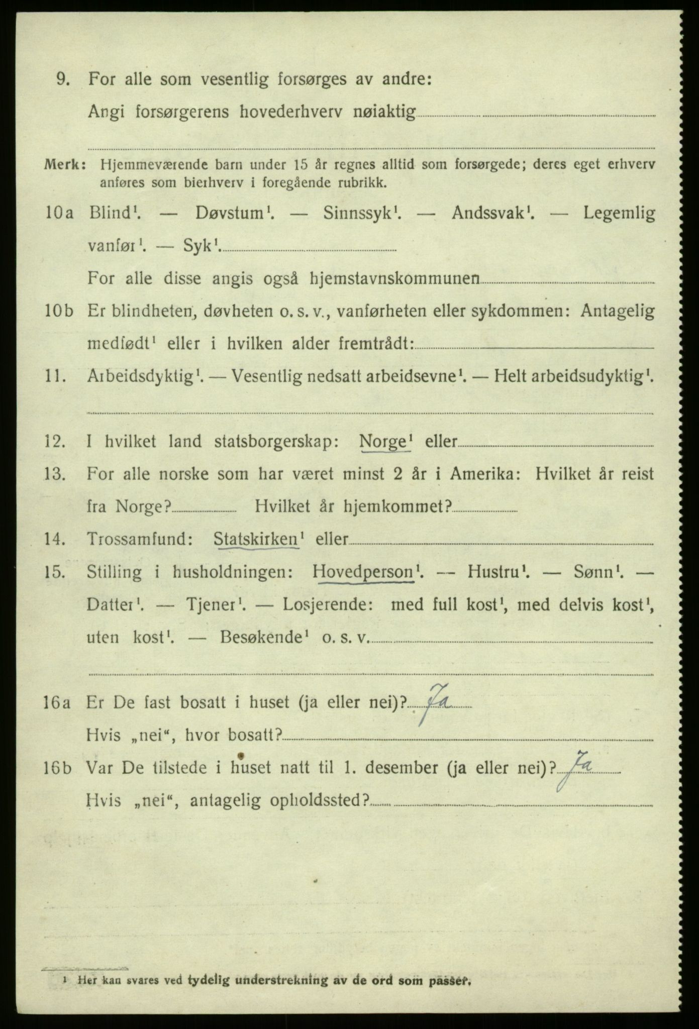 SAB, 1920 census for Balestrand, 1920, p. 2859