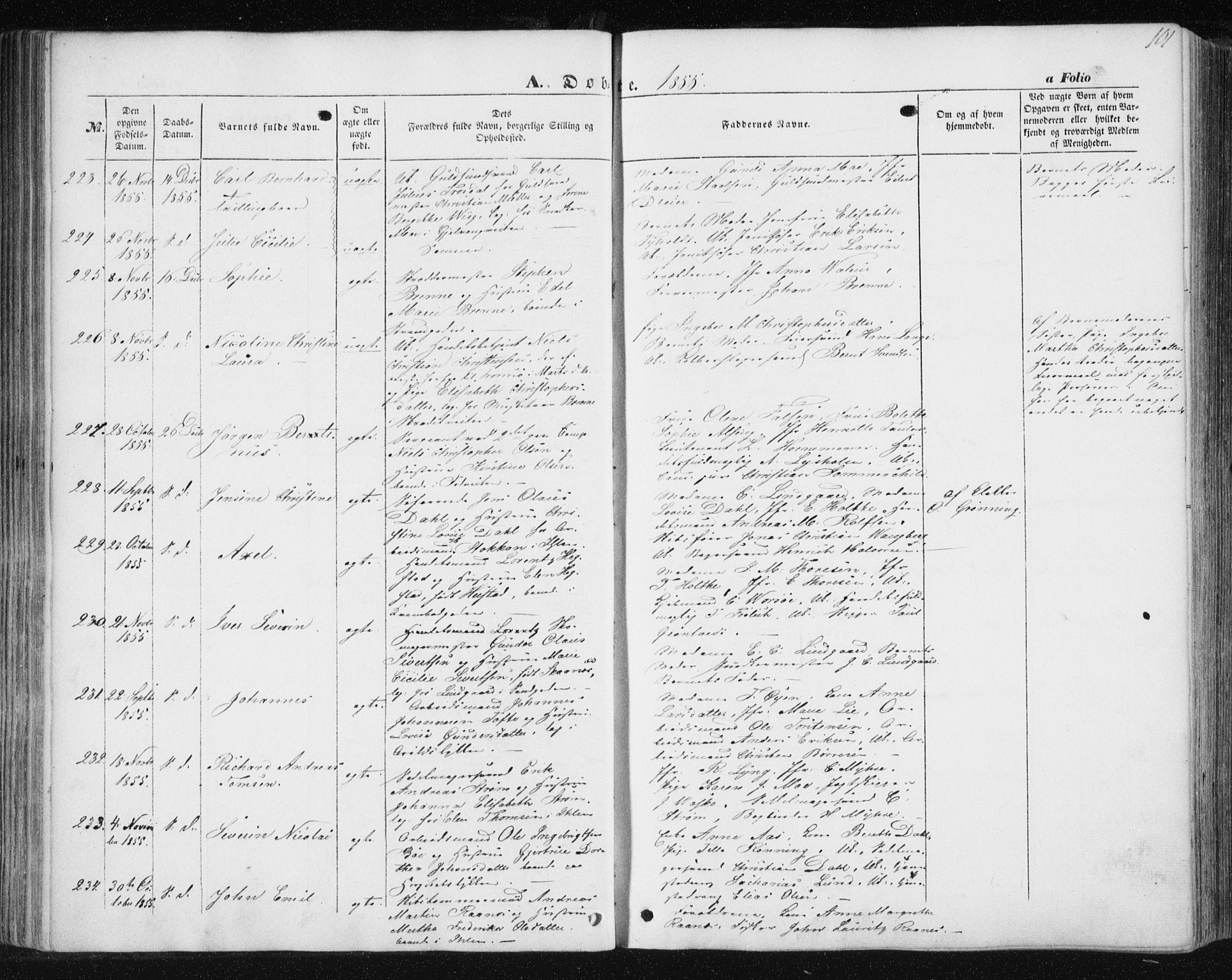 Ministerialprotokoller, klokkerbøker og fødselsregistre - Sør-Trøndelag, SAT/A-1456/602/L0112: Parish register (official) no. 602A10, 1848-1859, p. 101