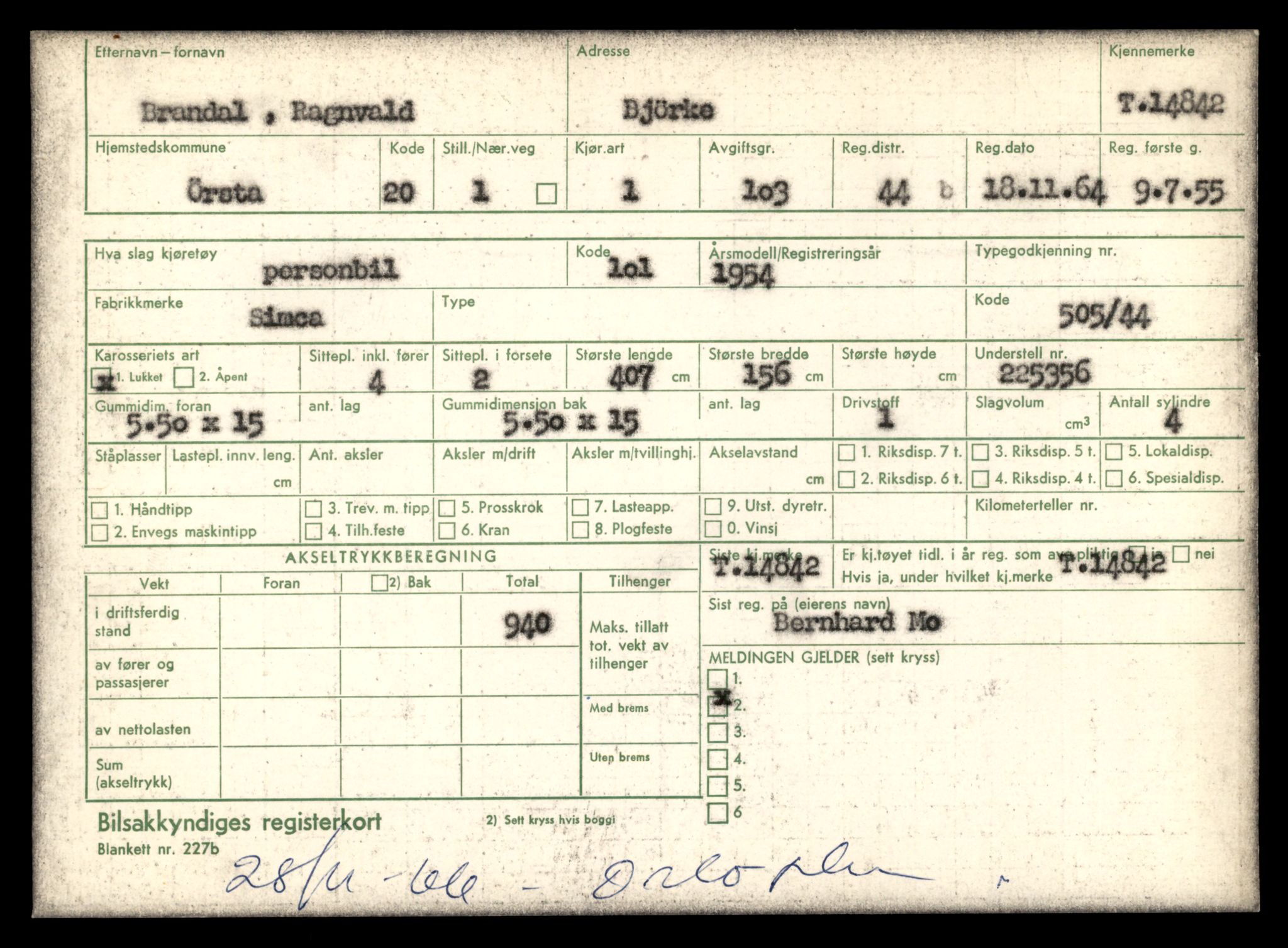 Møre og Romsdal vegkontor - Ålesund trafikkstasjon, AV/SAT-A-4099/F/Fe/L0048: Registreringskort for kjøretøy T 14721 - T 14863, 1927-1998, p. 2779