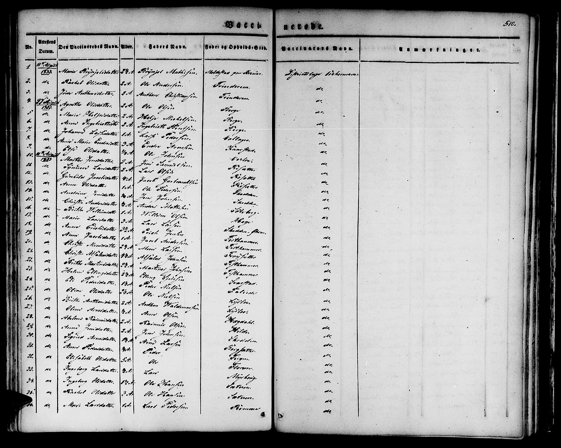 Innvik sokneprestembete, SAB/A-80501: Parish register (official) no. A 4II, 1832-1846, p. 510