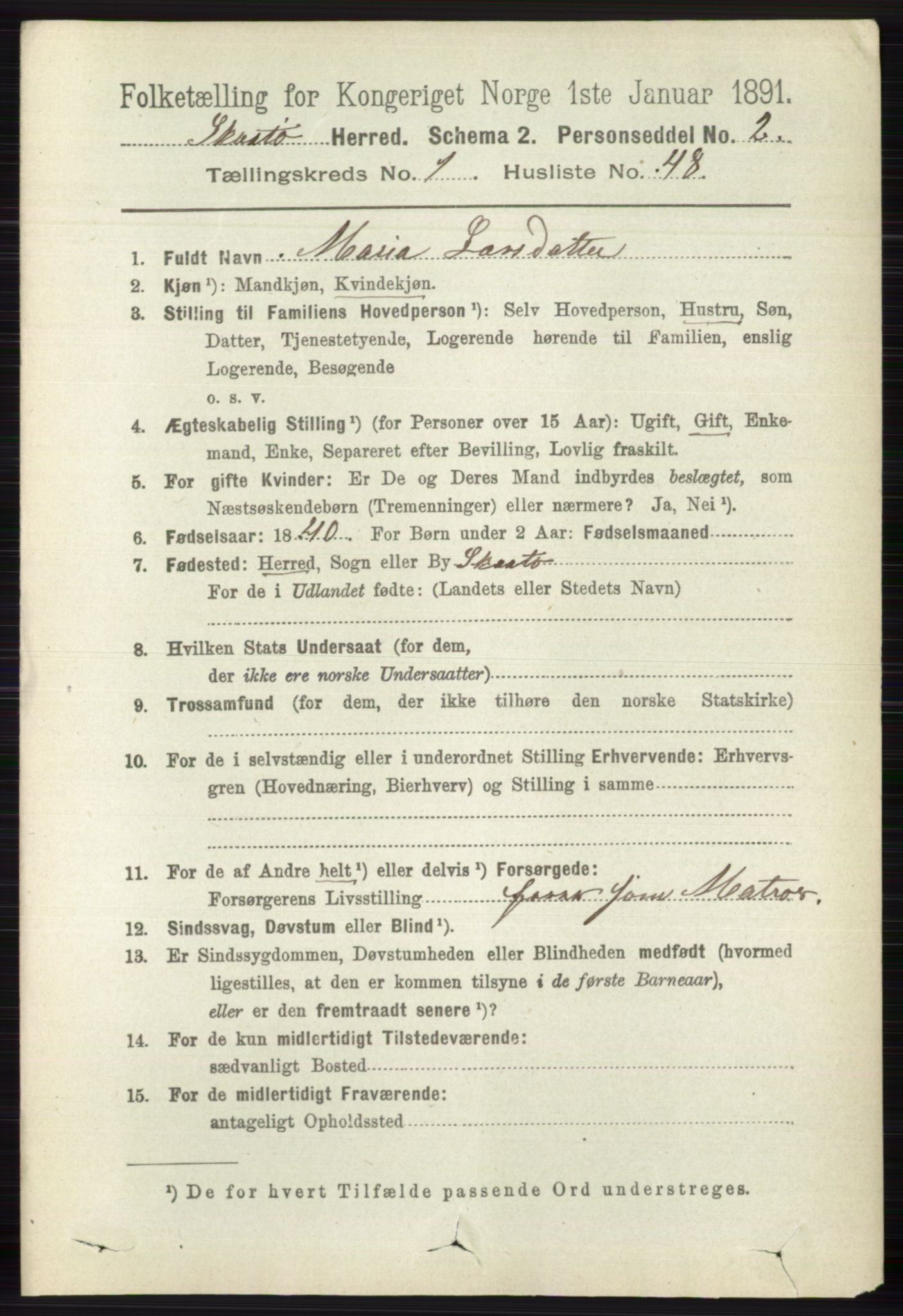 RA, 1891 census for 0815 Skåtøy, 1891, p. 370