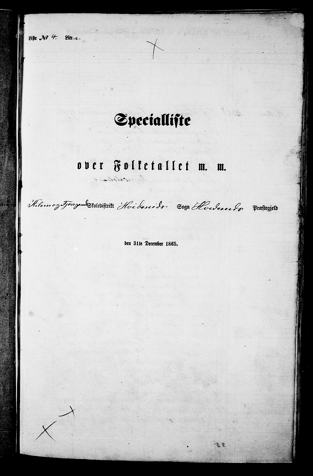 RA, 1865 census for Kviteseid, 1865, p. 56