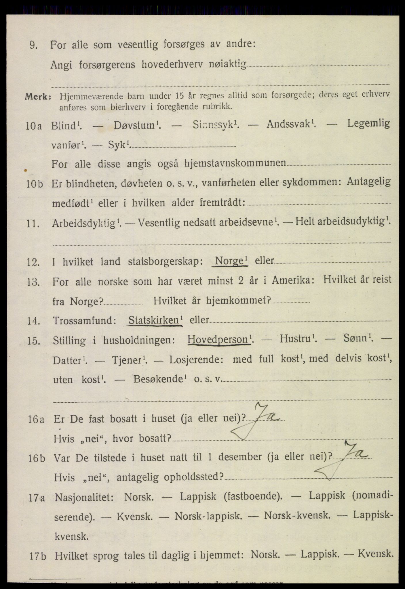 SAT, 1920 census for Brønnøy, 1920, p. 2311