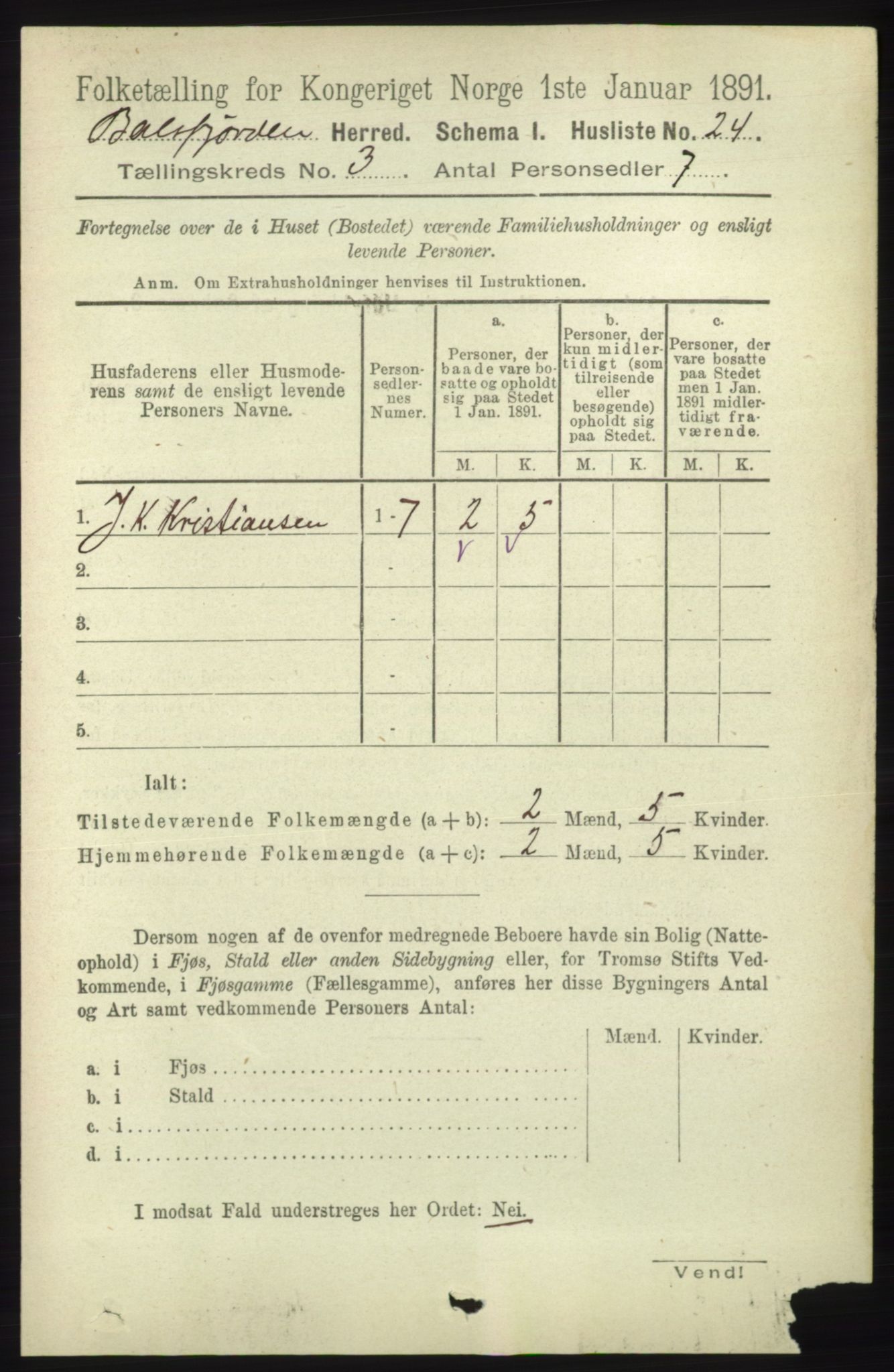 RA, 1891 census for 1933 Balsfjord, 1891, p. 843